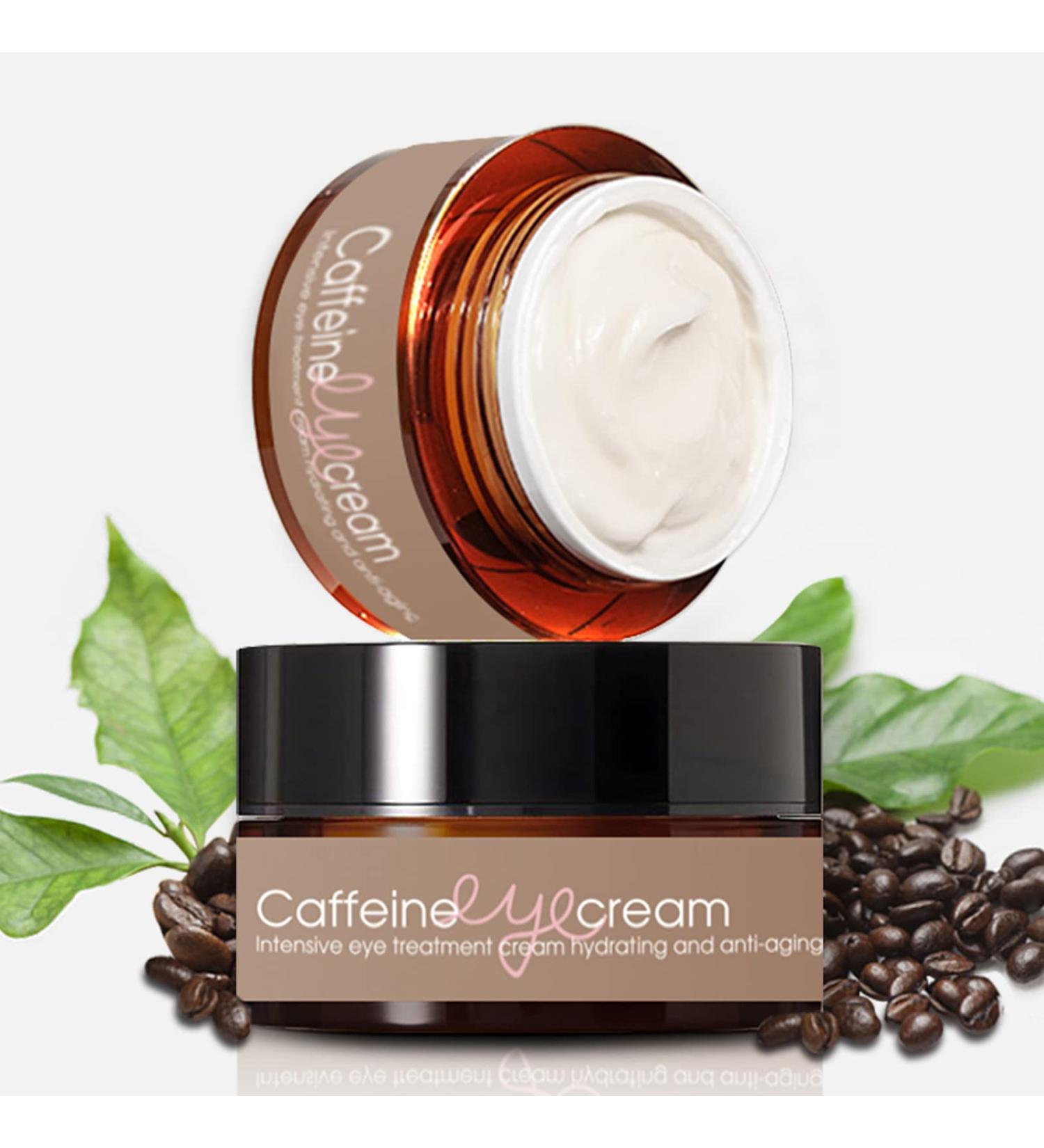 Natural Caffeine Eye Cream Serum - Anti-Aging Collagen & Hyaluronic Acid Treatment for Dark Circles & Puffiness - 0.52oz - Buy Online on GoSupps.com