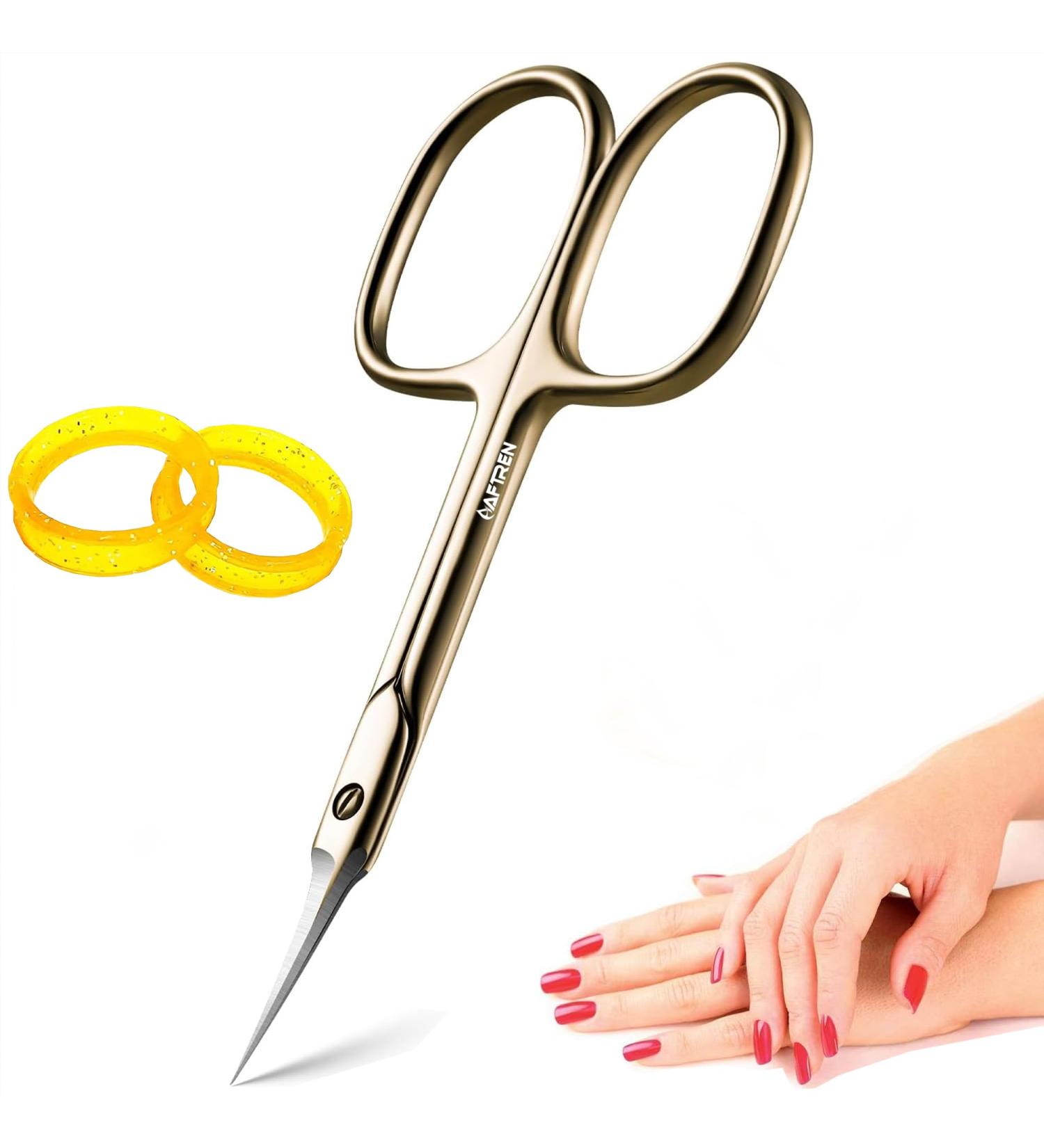Cuticle Scissors Precision Manicure Beauty Nail Scissors for Small Children Cuticle Nipper Professional Stainless Steel Scissors for Men Women 3.7 Inch Gold - Buy Online on GoSupps.com