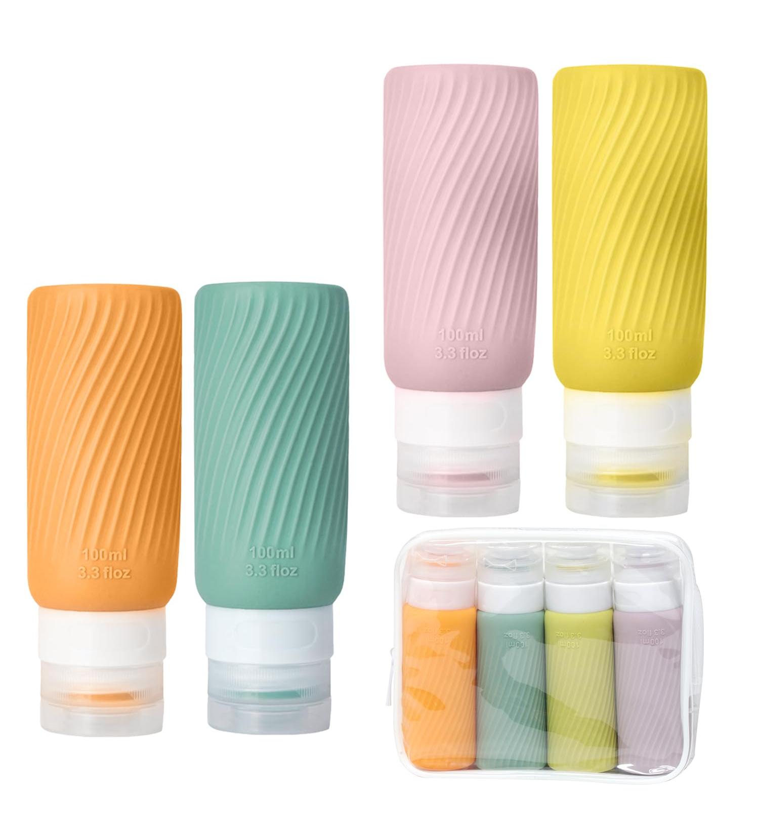 Vikrami lighting Toiletries Travel Bottle Shampoo Conditioner Lotion Travel Accessories 4-Piece Set Portable 100ML Portable Travel Container Set BPA Free Leakproof Squeezable Travel Container - Buy Online on GoSupps.com