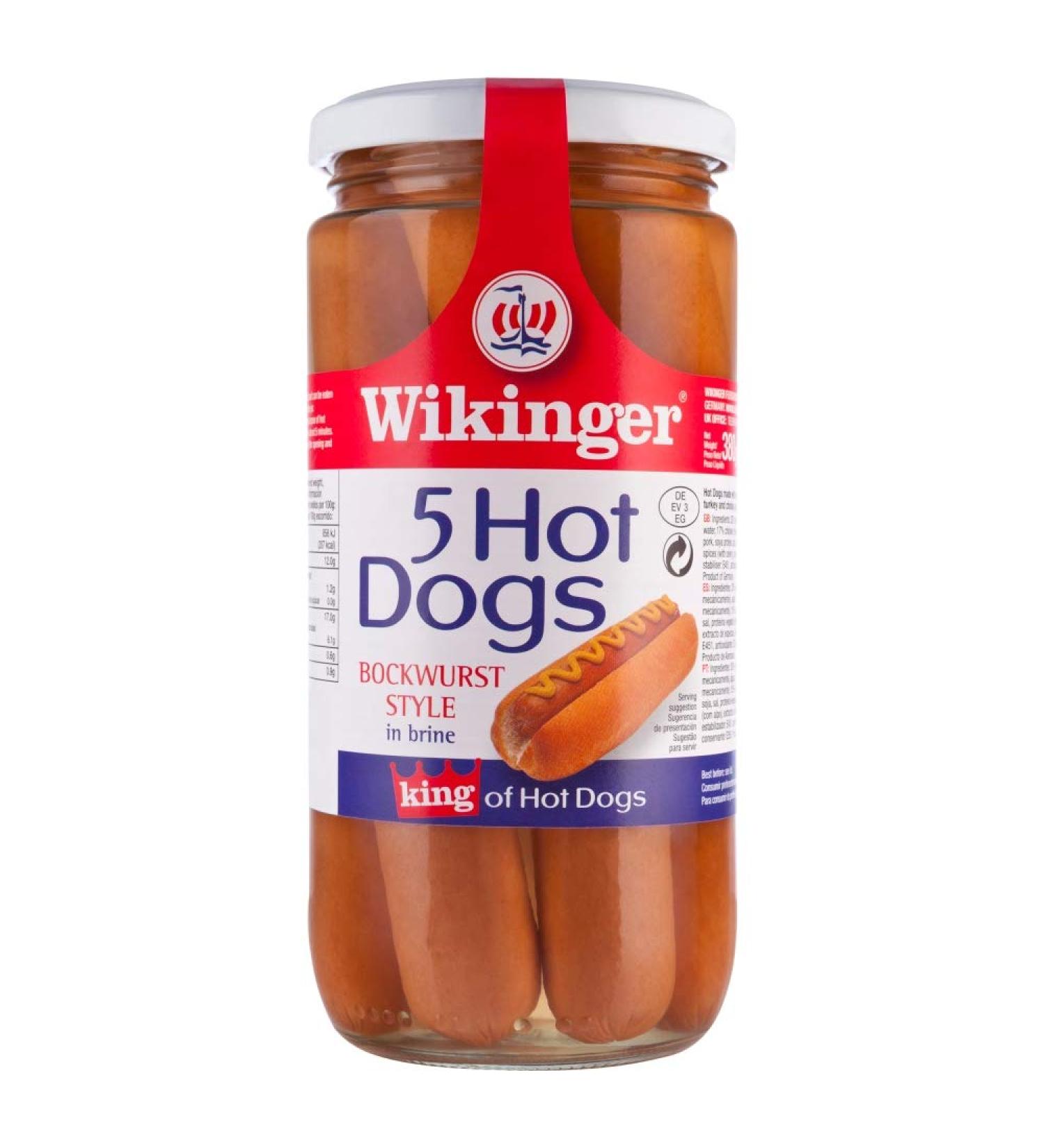 Wikinger 5 Hot Dogs Bockwurst Style in Brine 380 g