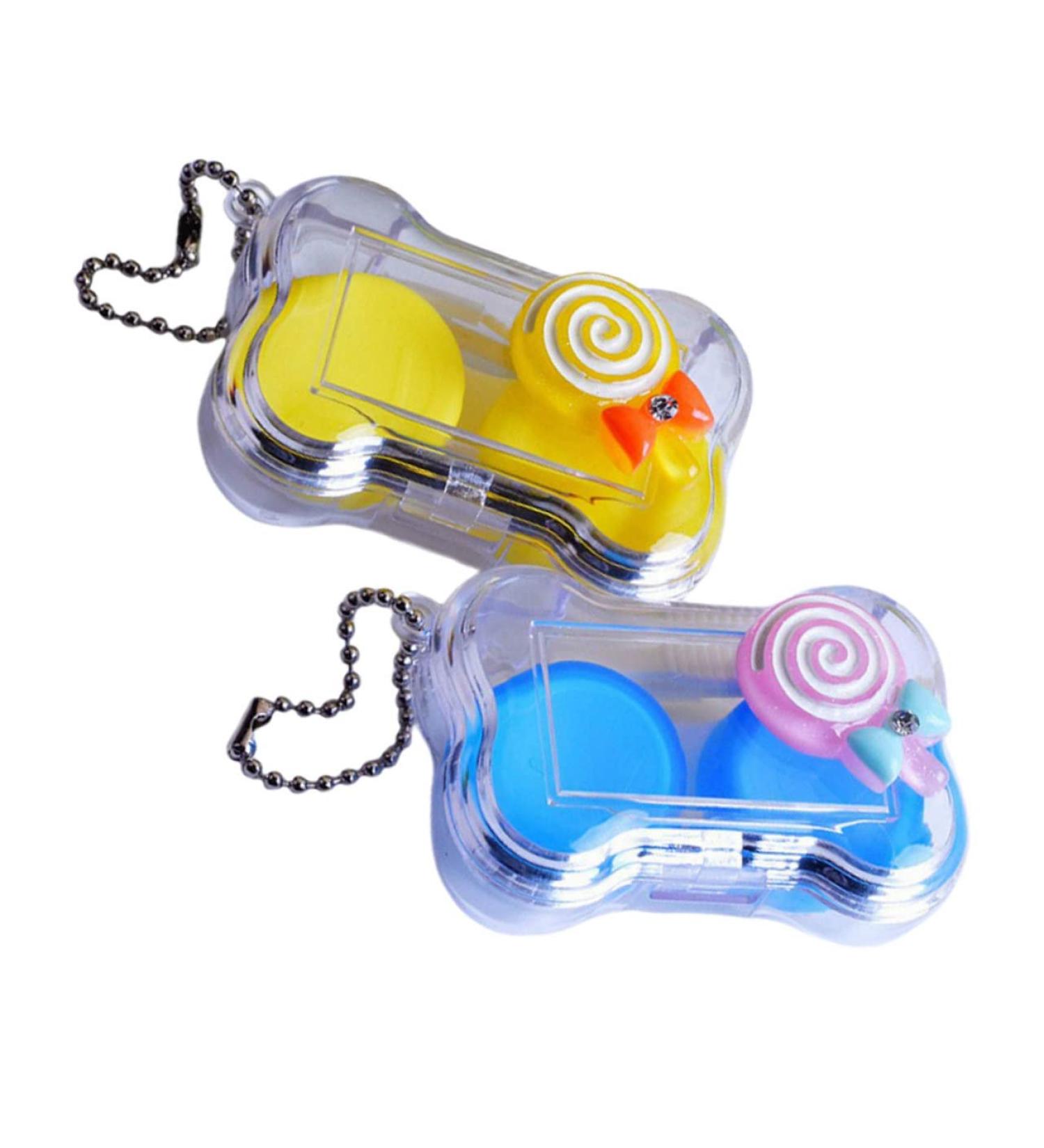 Travel-Friendly Combined Plastic Contact Lens Container Set - Cute Makeup Case for Outdoor Use | 2 Sets - Buy Online on GoSupps.com