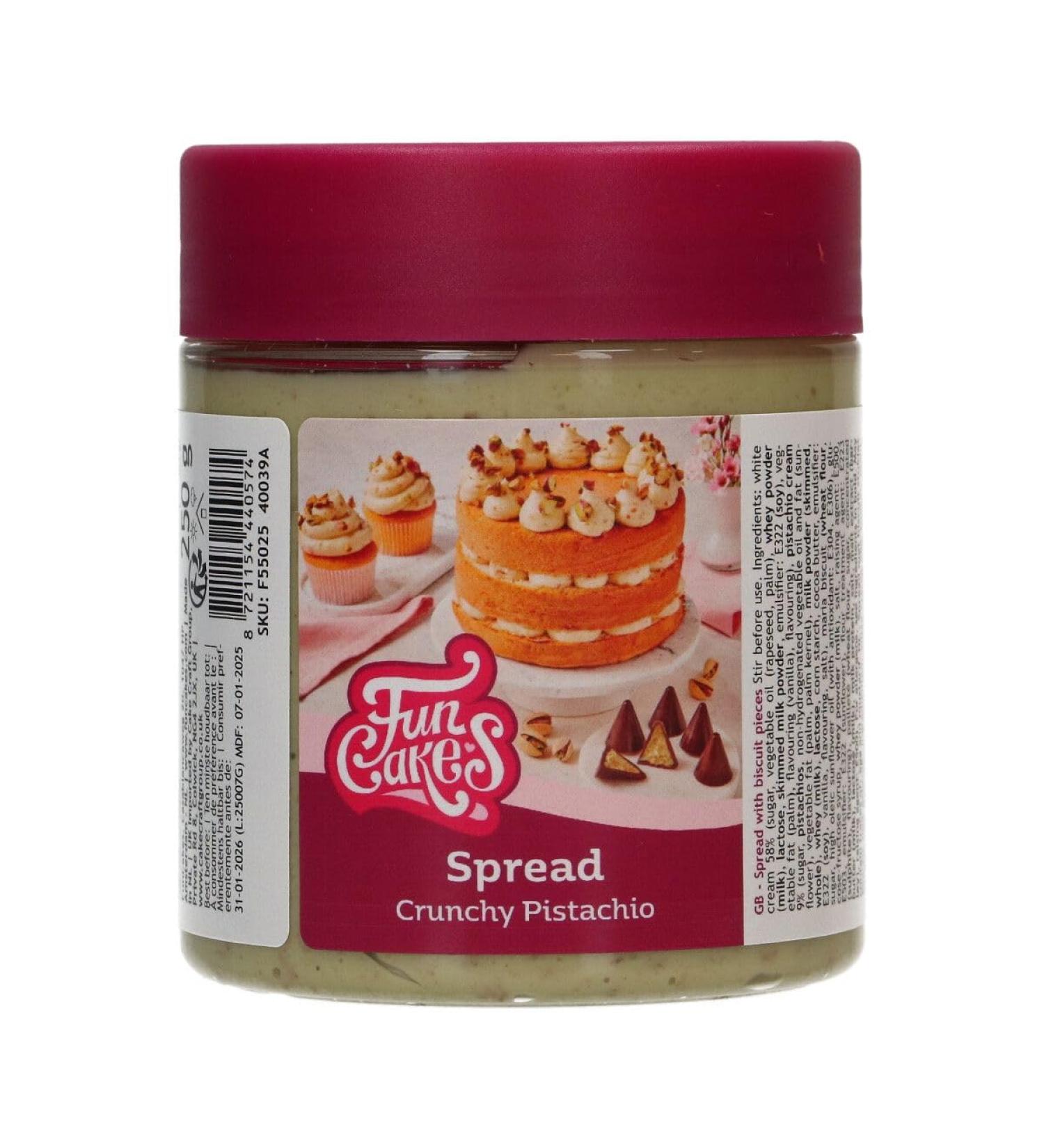 FunCakes Spread Crunchy Pistache: P te tartiner pistache croustillante Parfaite pour superposer dans les g teaux taler sur ou l int rieur de cupcakes cuits - 250g - Buy Online on GoSupps.com