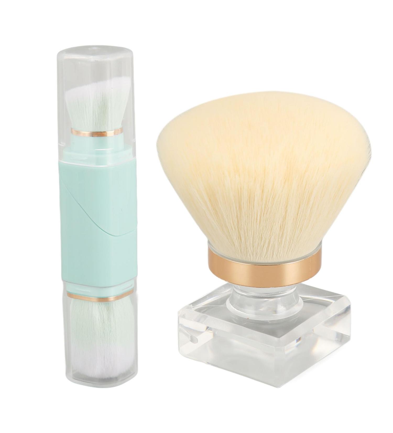 Dual Ended Makeup Brush 2pcs Strong Powder Grasping Loose Powder Brush Storage Box 360 Degree Rotation for Blusher - Buy Online on GoSupps.com