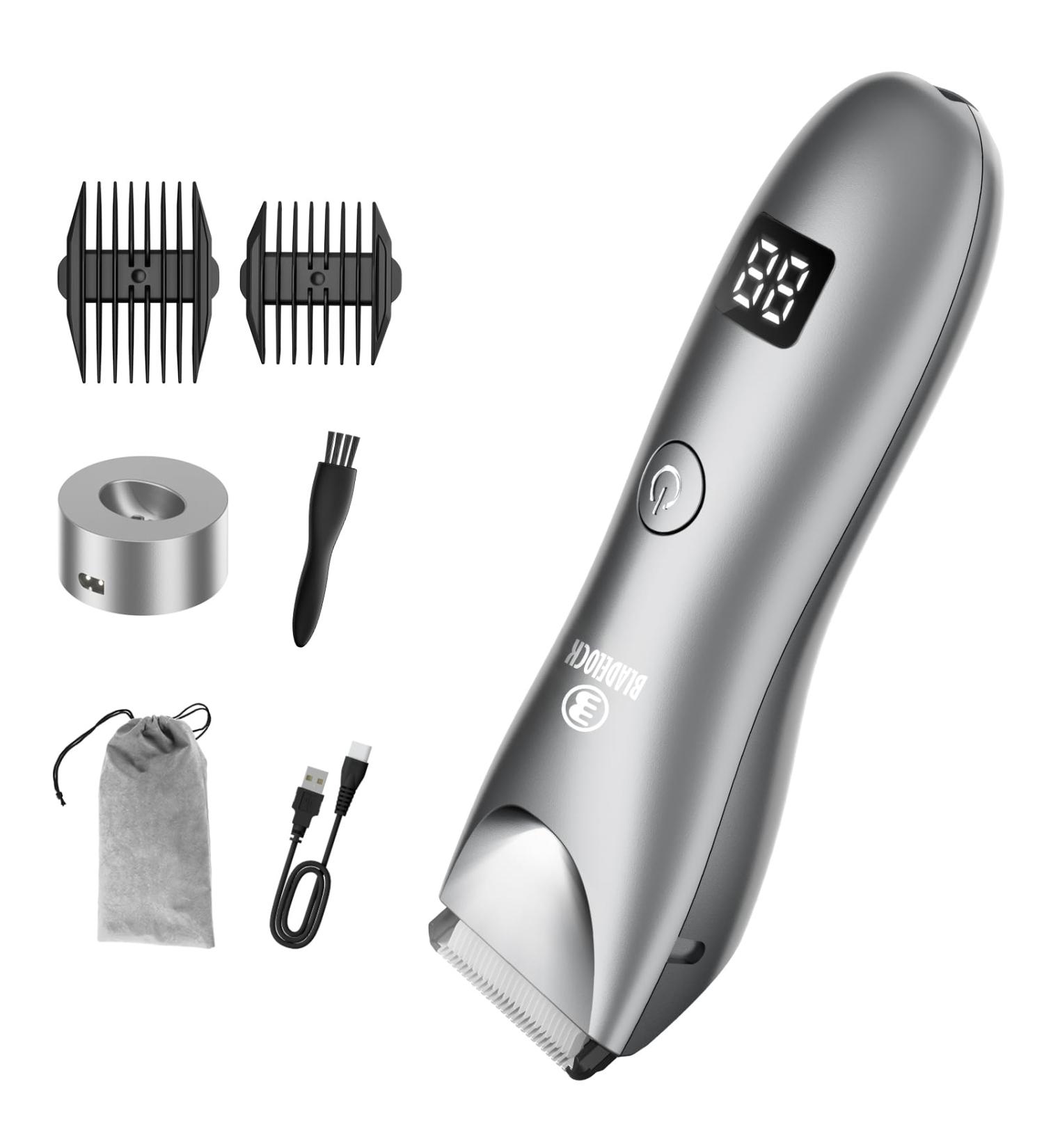 Favrison Body Hair Trimmer for Men - Waterproof Electric Clippers with Ceramic Blade LCD Display & Grooming Kit - Buy Online on GoSupps.com