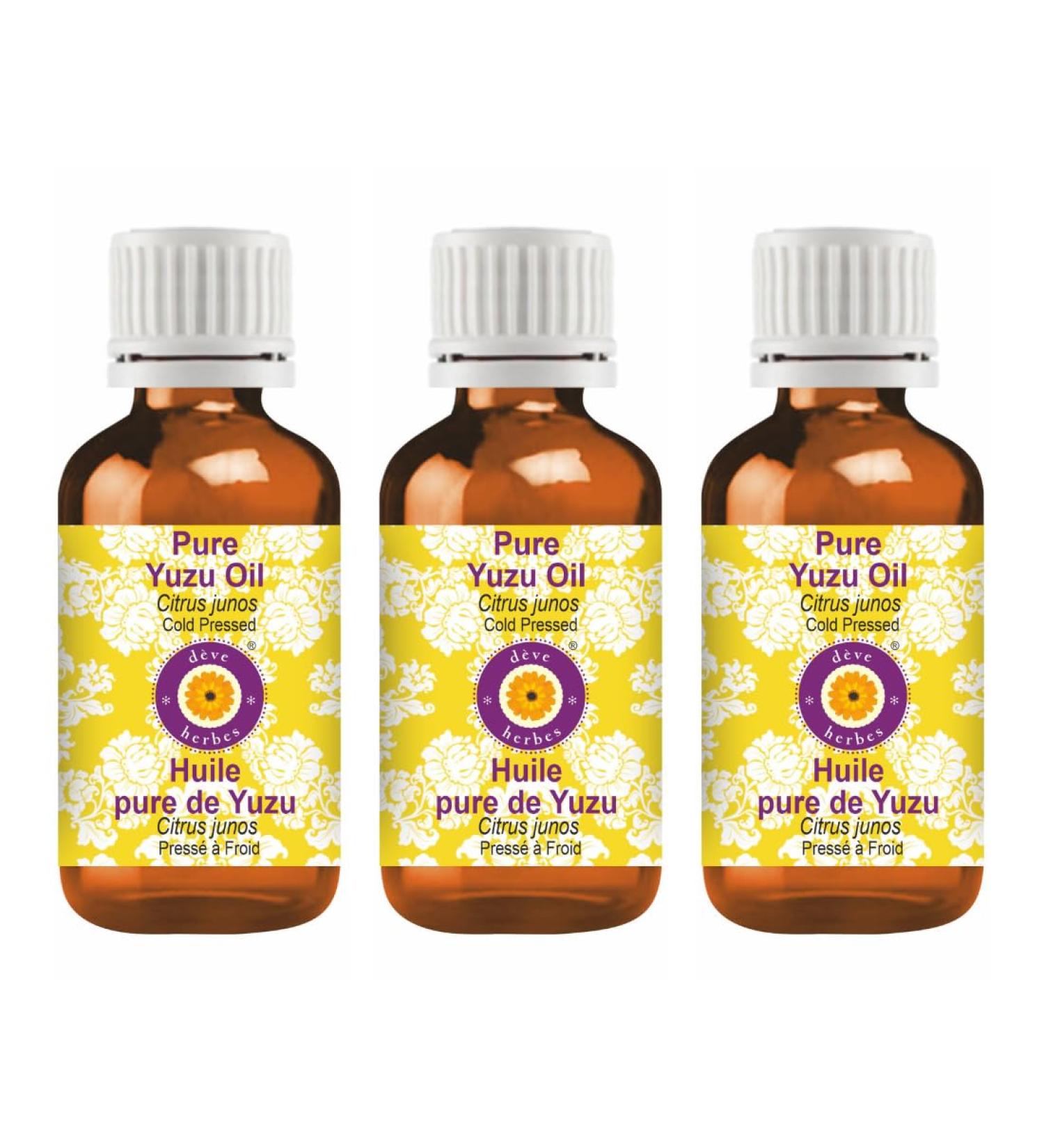 d ve herbes Pure Yuzu Oil (Citrus Junos) Cold Pressed (Pack of Three) 100mlx3 (10 oz) - Buy Online on GoSupps.com