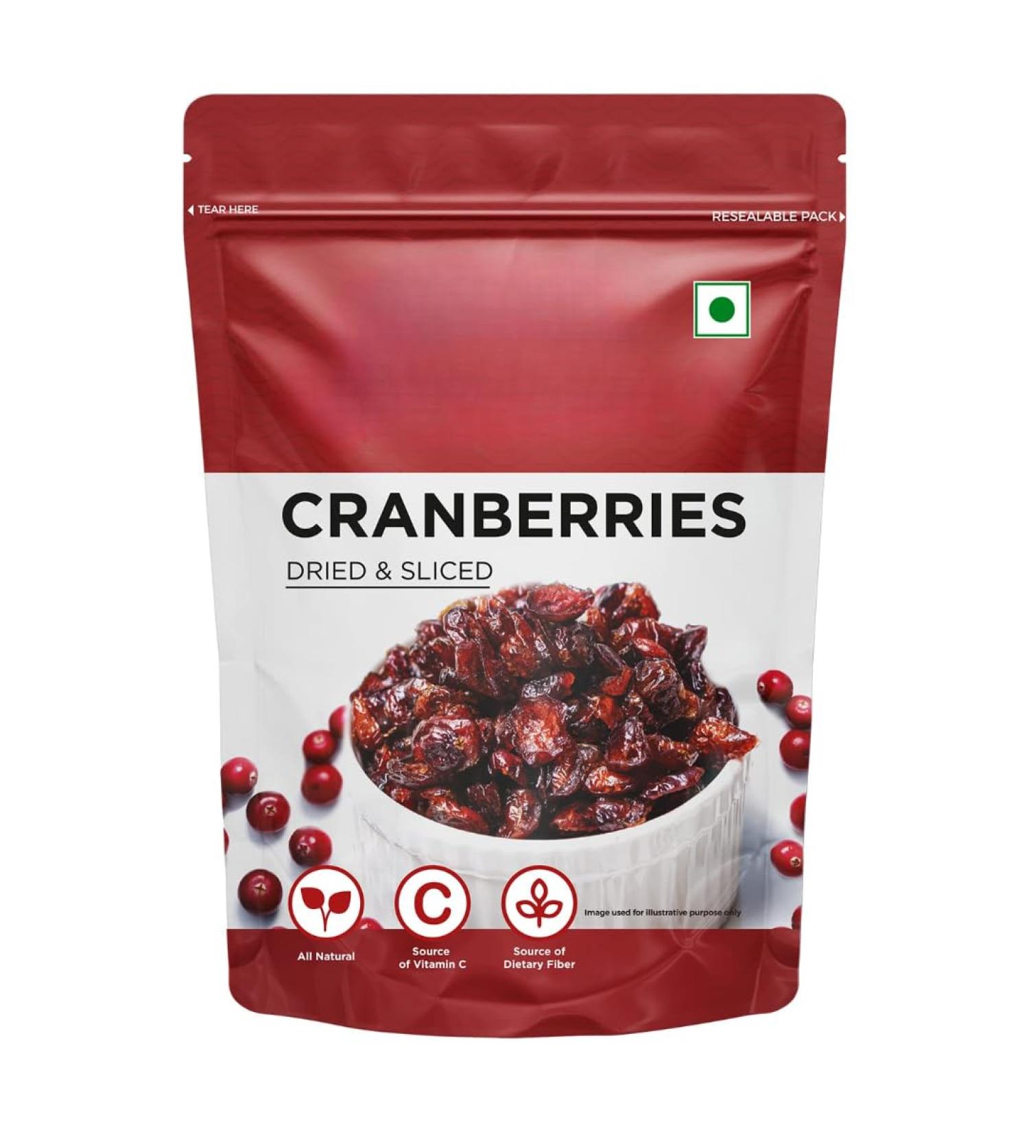 Generic Dried Cranberries Cranberry Healthy Snack for kids and adults Resealable No Gluten Antioxidant Rich Immunity Booster - 200 gm - Buy Online on GoSupps.com