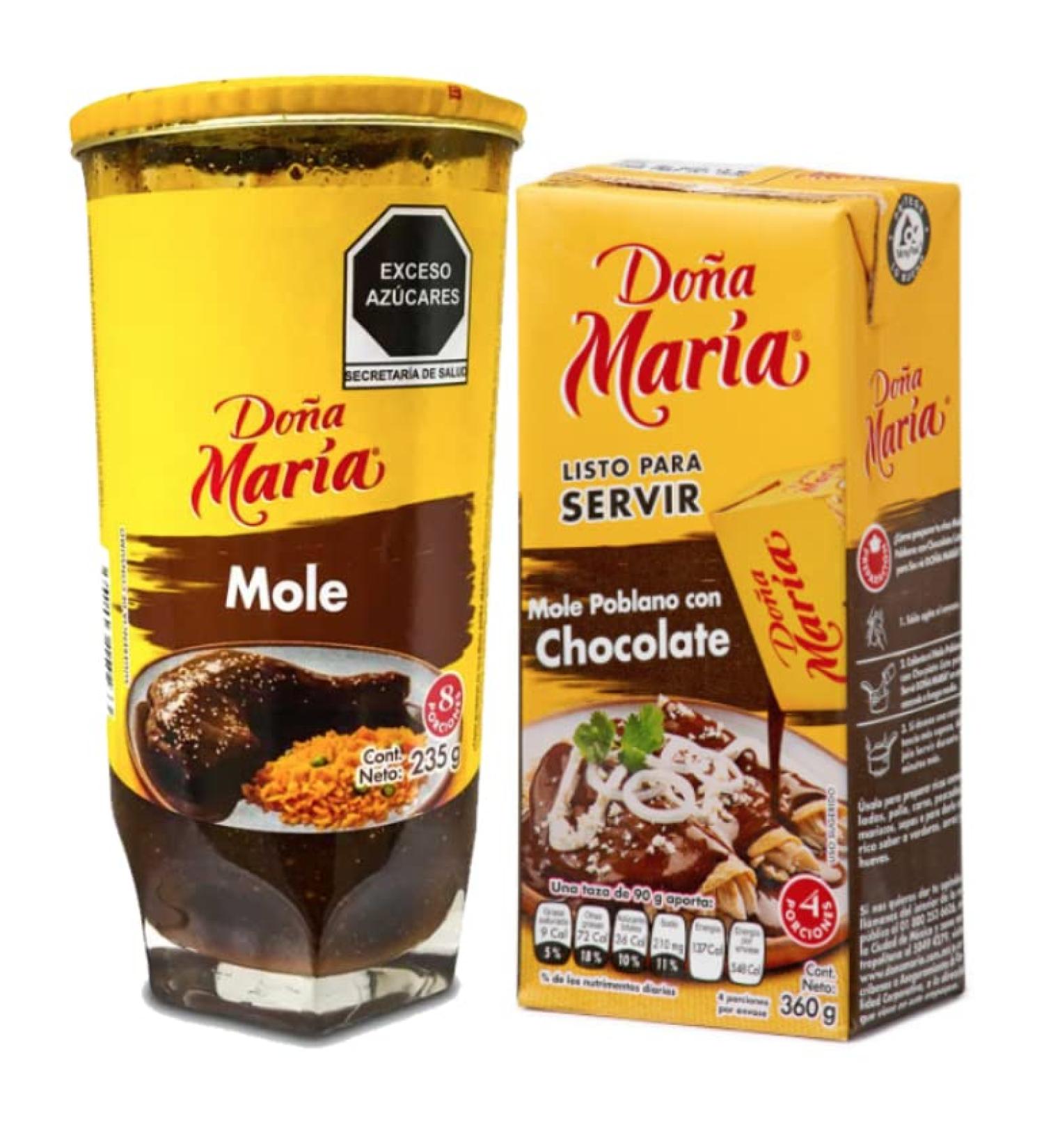 Mole Mexican Paste Dona Maria 233g and Mole Ready to Serve 360g Combo