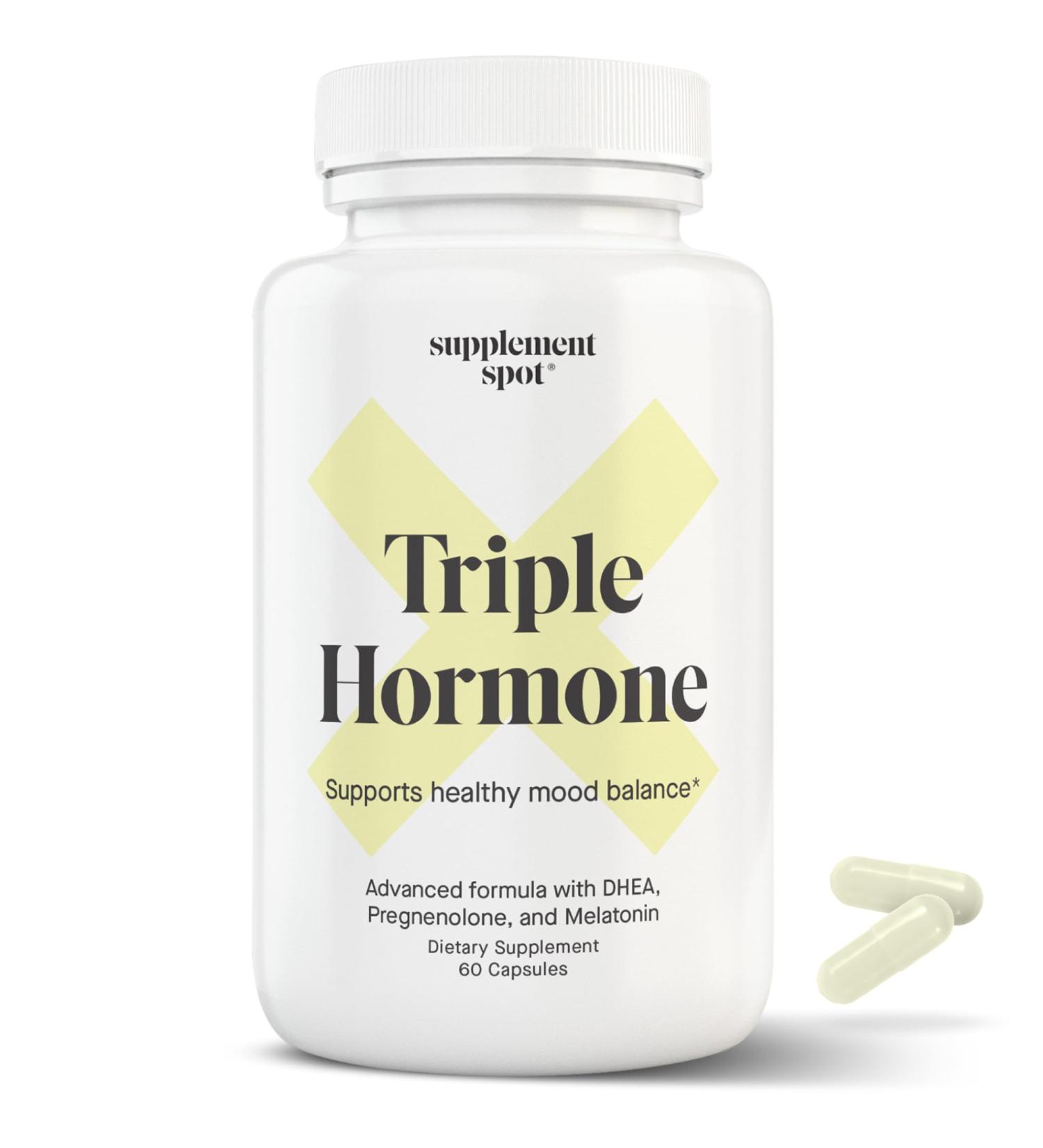 Supplement Spot - Natural Mood Balance Supplement w/Melatonin DHEA & Pregnenolone - Formulated to Increase Energy in Men & Women (60 Capsules) - Buy Online on GoSupps.com