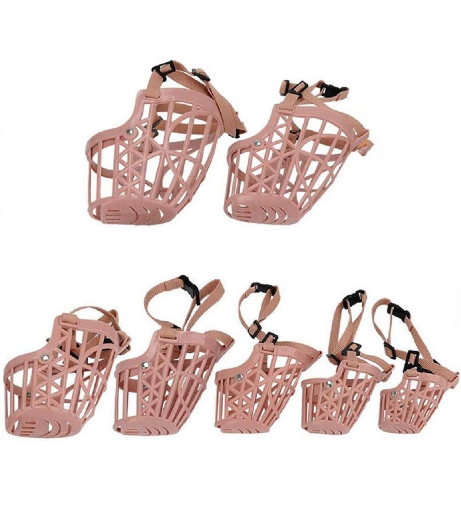 Beikalone 7pcs/set Plastic Dog Muzzle Anti Bite Adjustable Pet Basket Masks Dogs Training Mouth Cover Mesh Cage Breathable Comfortable - Buy Online on GoSupps.com