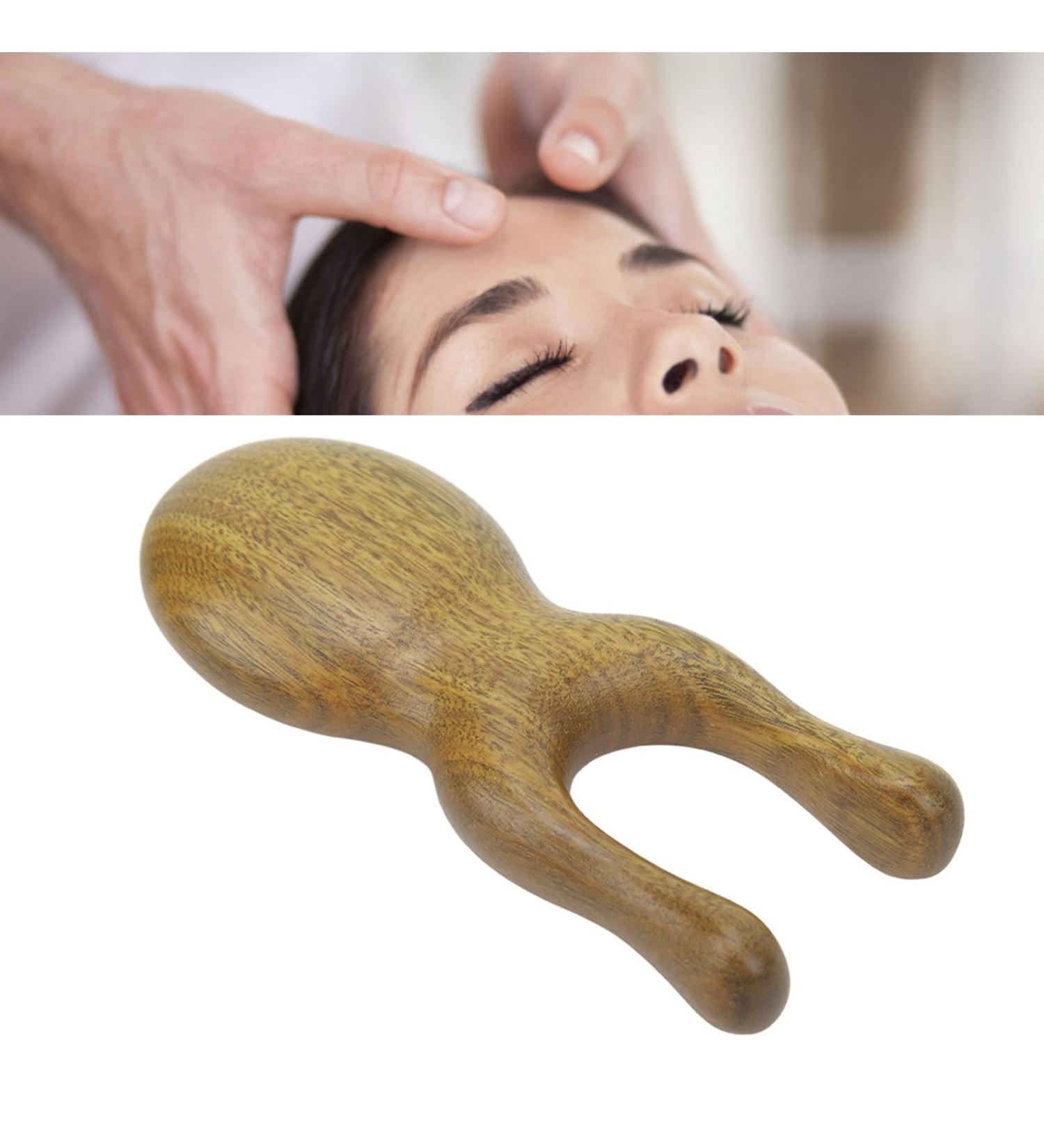 Portable Sandalwood Gua Sha Massager - Ergonomic Multifunctional Tool for Face & Body Tension Relief | International Shipping Available - Buy Online on GoSupps.com