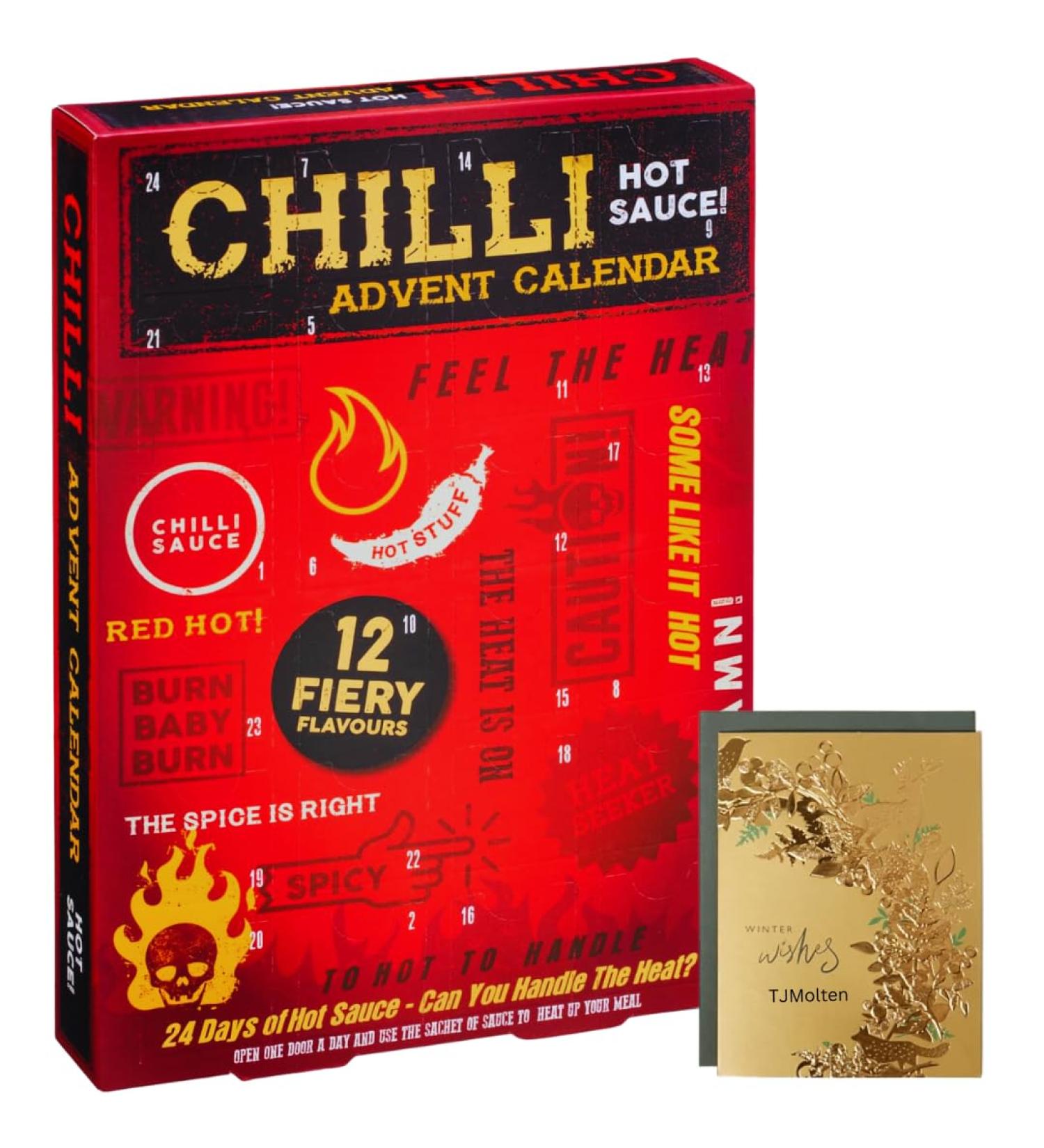 Hot Sauce Advent Calendar 2023-24days Chilli lovers advent festive gift set for men women | Chilli Sauce Variety & Xmas card 500g - Buy Online on GoSupps.com