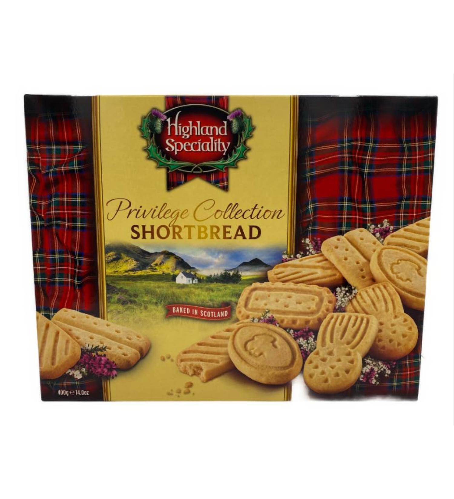 Highland Speciality Privilege Shortbread Selection 400g - Luxury Scottish Shortbread - Traditional Christmas Biscuit Gift - Product of Scotland
