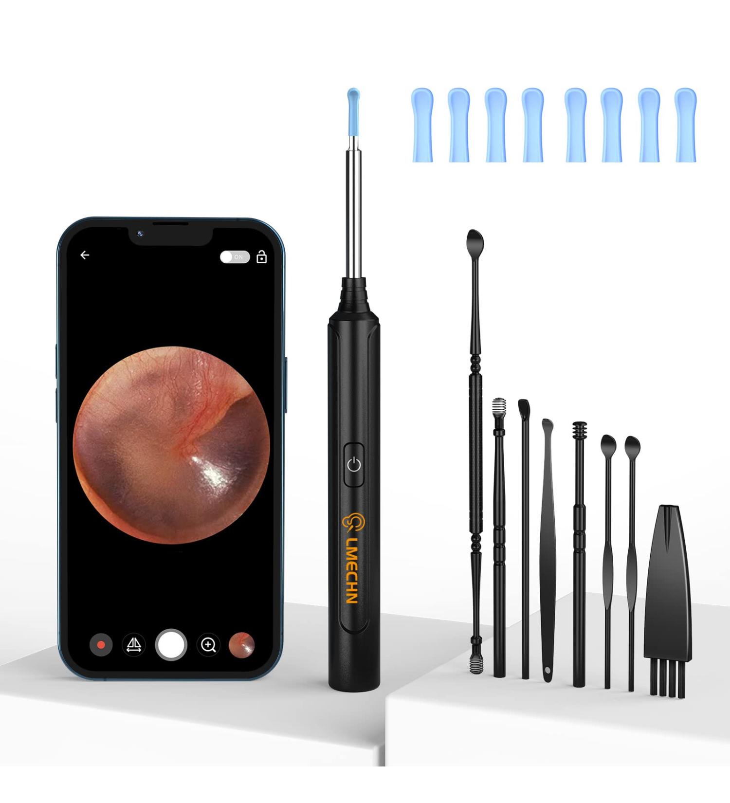 Ear Wax Removal Kit with 1920P HD Camera - Ear Cleaner for iPhone, iPad, Android Phones - 8 Pcs Ear Set - Black - Buy Online on GoSupps.com