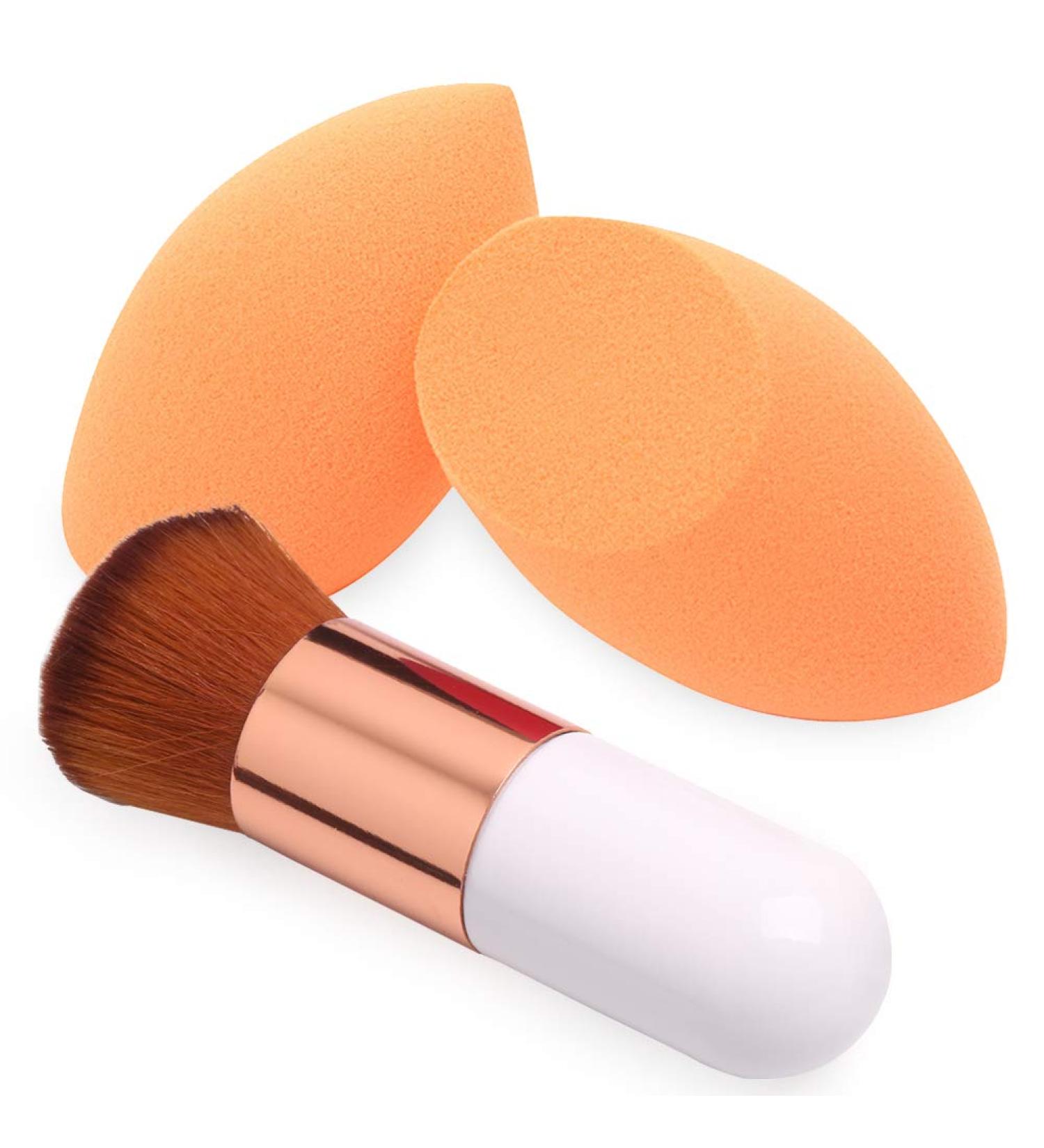 BAIMEI Makeup Sponges & Kabuki Brush Set - Latex-Free Dual Use Beauty Blender for Flawless Powder & Liquid Foundation Application - Buy Online on GoSupps.com