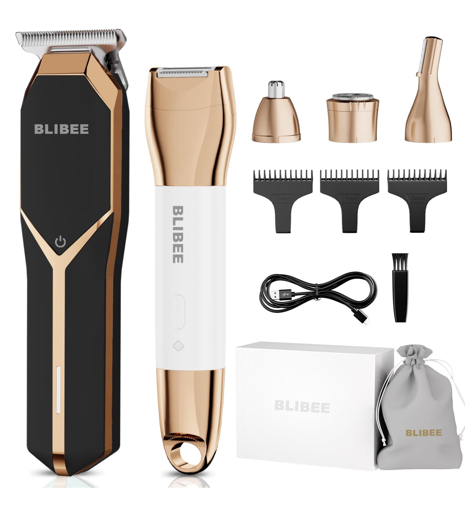 Premium Waterproof Groin Hair Trimmer for Men | 4-in-1 Electric Grooming Set for Body Nose Eyebrows & Beard - Deluxe Wet/Dry Shaver in Black - Buy Online on GoSupps.com