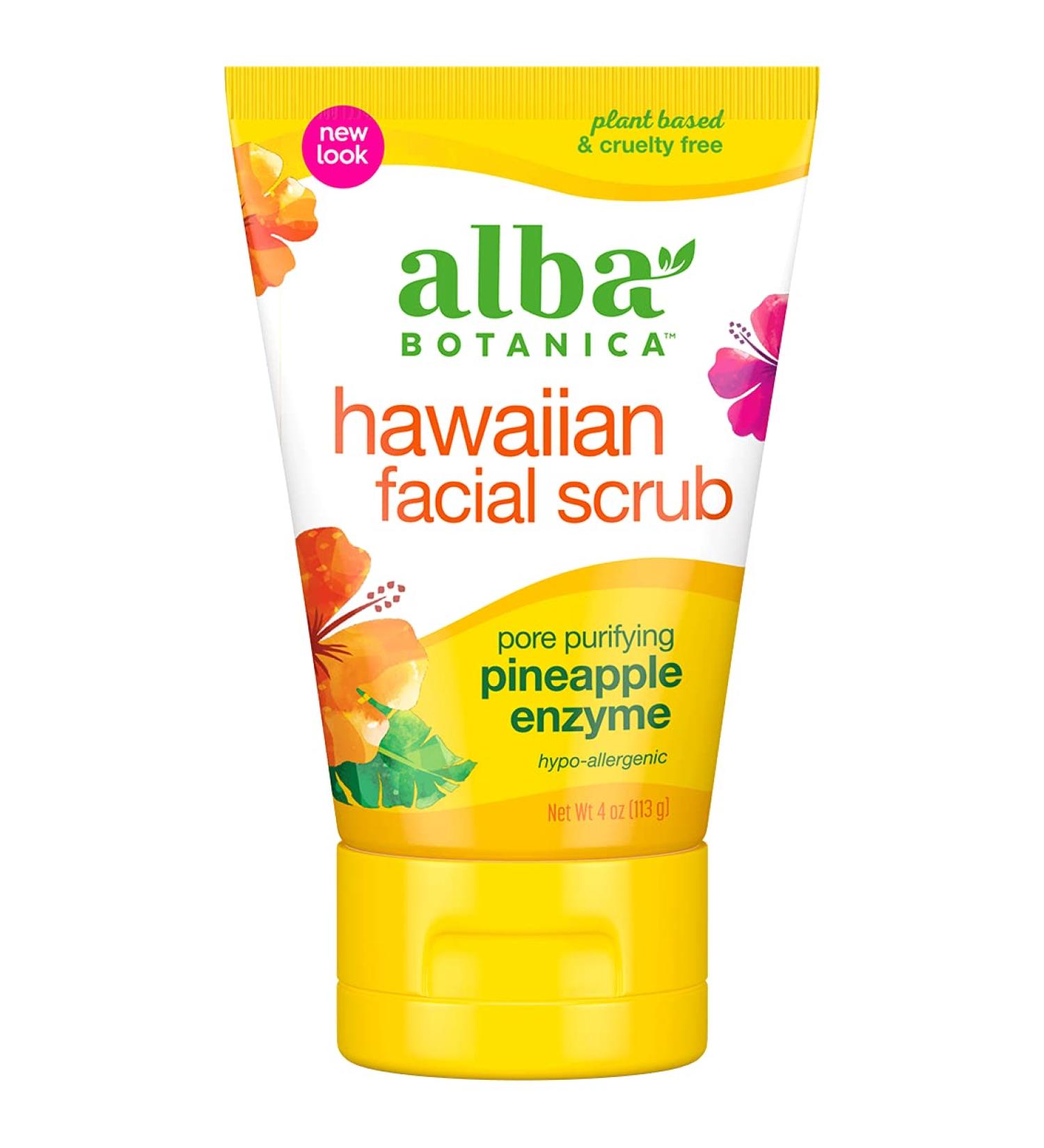 Alba Botanica Hawaiian Facial Scrub - Pineapple Enzyme 4 oz | Natural Exfoliator - Buy Online on GoSupps.com