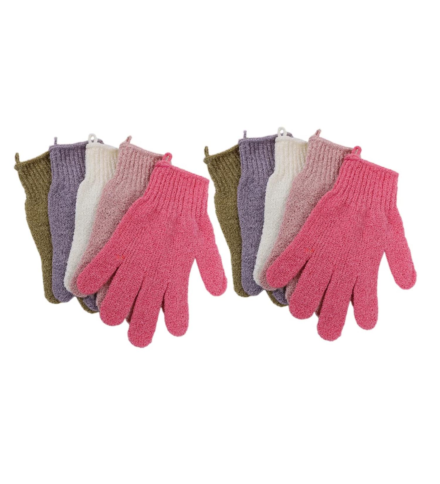 Healeved 5 Pairs Body Scrub Exfoliator Gloves - Double-Sided Bath Mitts & Loofah for Exfoliating & Cleansing - Ideal Back Sponge & Shower Towel for Soft Skin - Buy Online on GoSupps.com