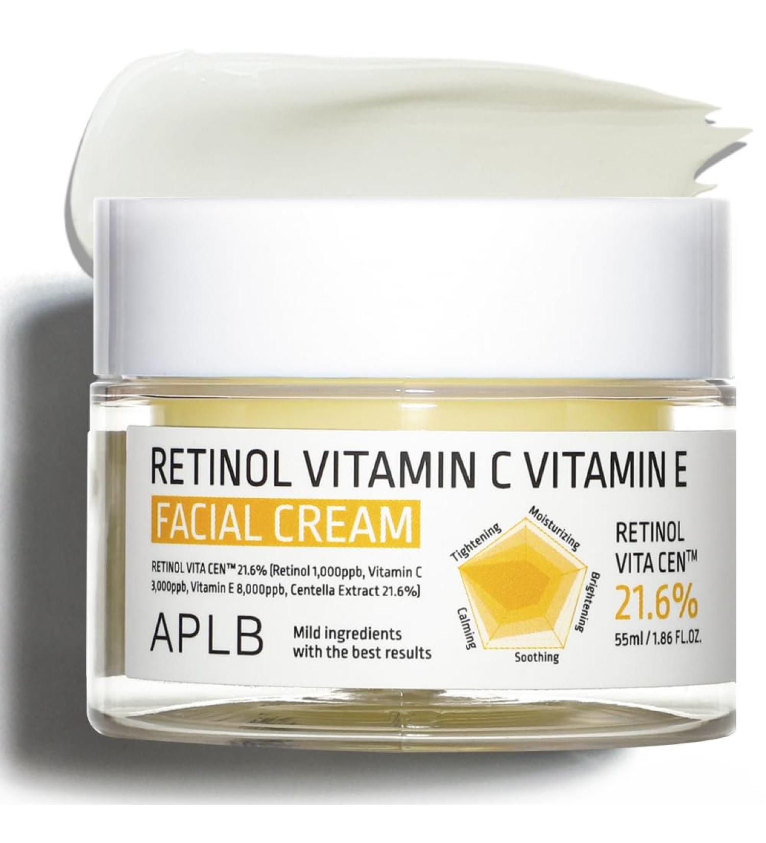 APLB Retinol Vitamin C E Facial Cream | 21.6% Retinol for Deep Hydration & Skin Revitalization | Korean Skincare 1.86 FL.OZ - Buy Online on GoSupps.com