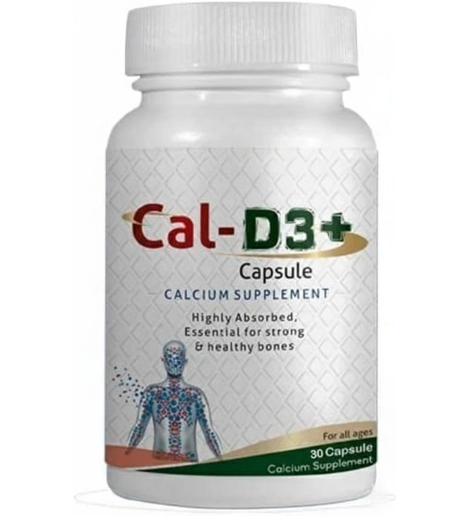 Cal-D3+ Capsules | Calcium Supplement | Essential for Strong & Healthy Bones | 30 Capsules - Buy Online on GoSupps.com