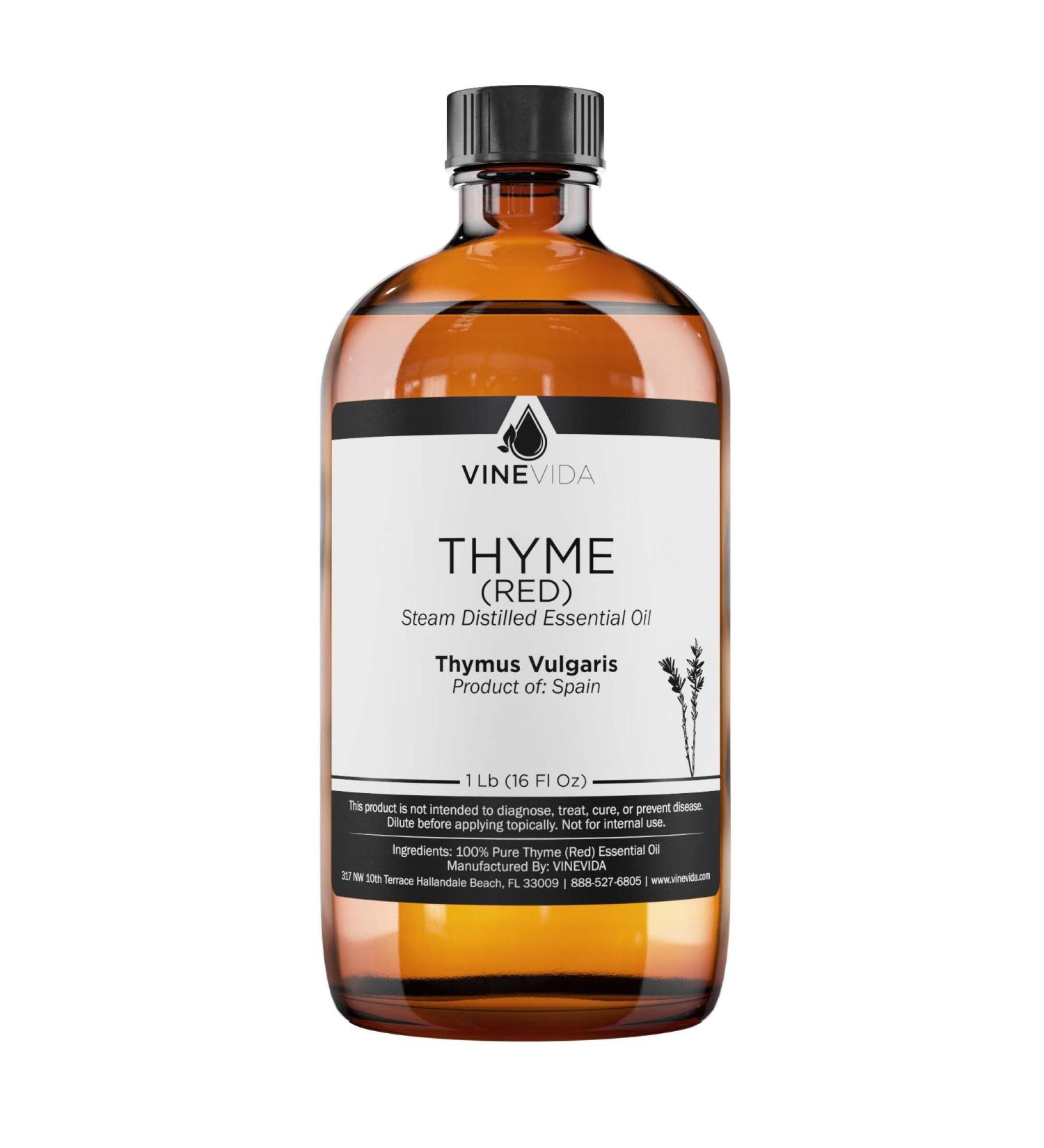 VINEVIDA Red Thyme Essential Oil 16 oz - Undiluted for Candles & Soap Making - Bulk Natural Scents for DIY Projects - Skin Safe & Shipping Worldwide - Buy Online on GoSupps.com