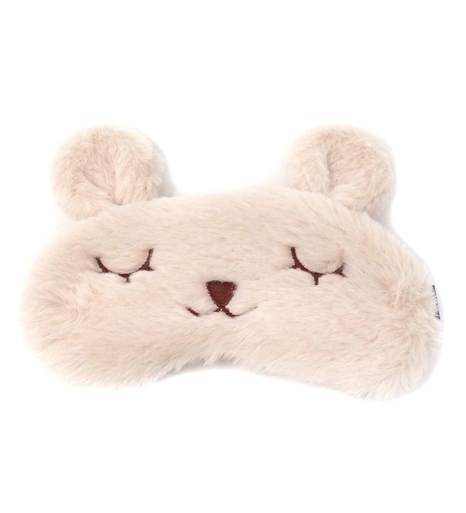 Honbay Plush Rabbit Sleeping Eye Mask for Kids - Cute Cartoon Animal Design (Beige) - Buy Online on GoSupps.com