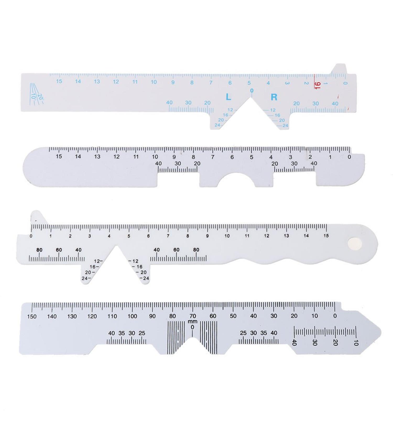 Fatteryu 4 Types White Straight Edge PD Ruler - Precision Pupil Distance Measurement for Accurate Glasses Fitting - Buy Online on GoSupps.com
