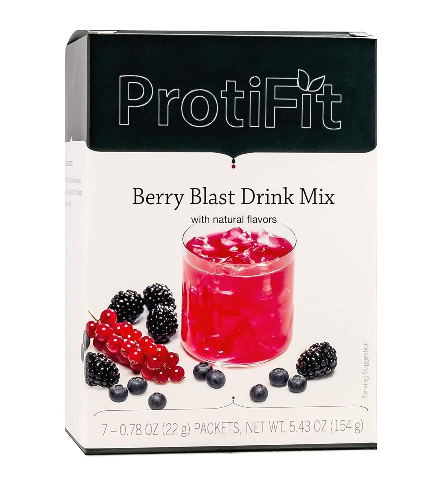 ProtiFit - High Protein Fruit Flavored Powder Drink Mix 15g Protein Low Calorie Sugar Free Ideal Protein Compatible 7 Servings Per Box (Berry Blast) - Buy Online on GoSupps.com