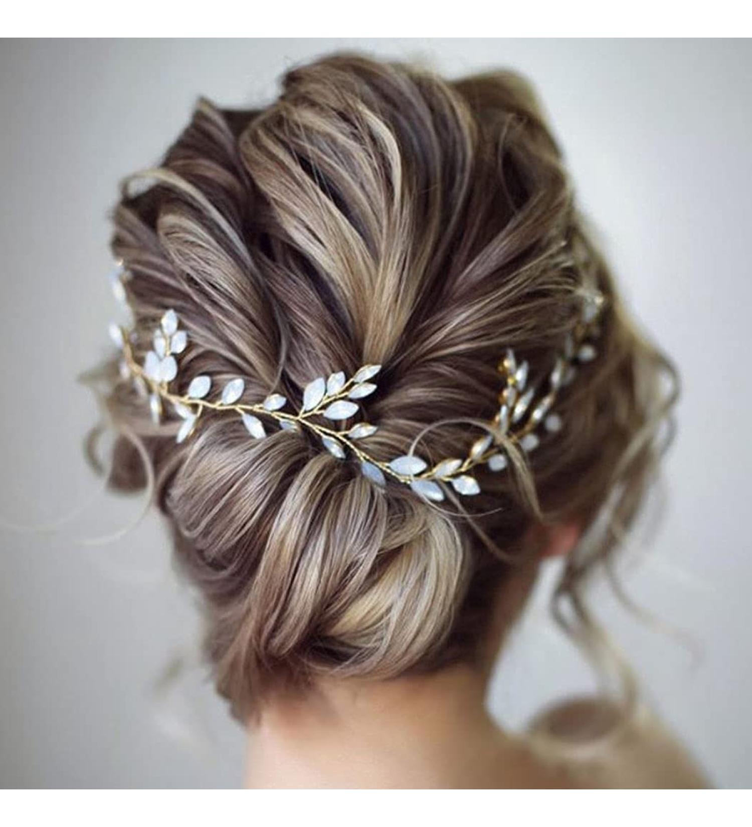 Jakawin Bride Crystal Wedding Hair Vine - Gold Bridal Hair Piece for Women and Girls | Rhinestone Hair Accessories - HV113 - Buy Online on GoSupps.com