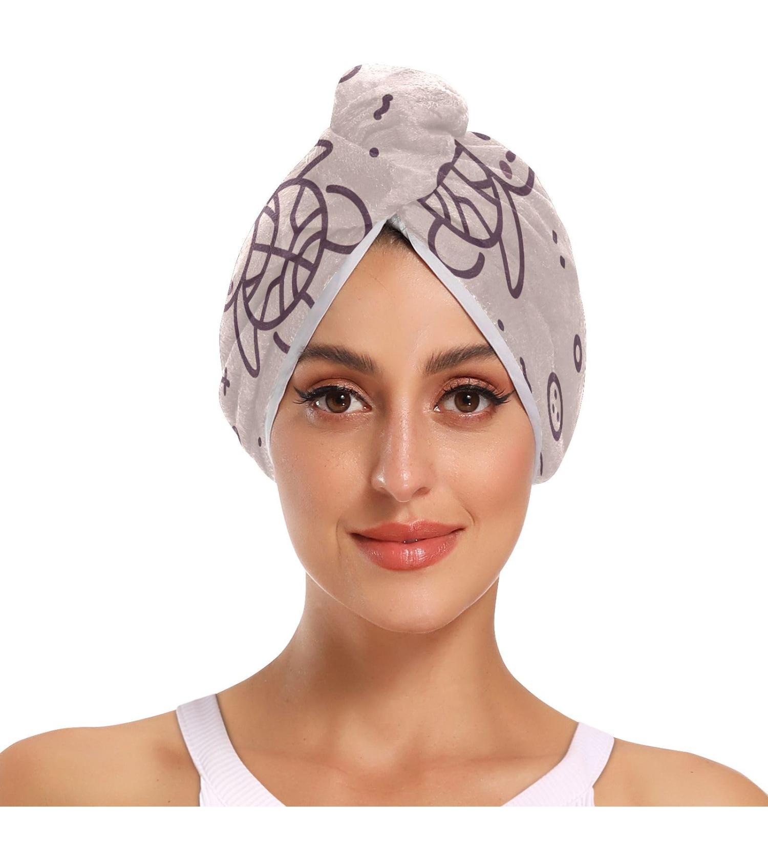 Line Turtle Hair Towel 2 Pack - Super Absorbent Quick Dry Hair Turbans for Women & Girls - Ultimate Hair Drying Solution - Buy Online on GoSupps.com