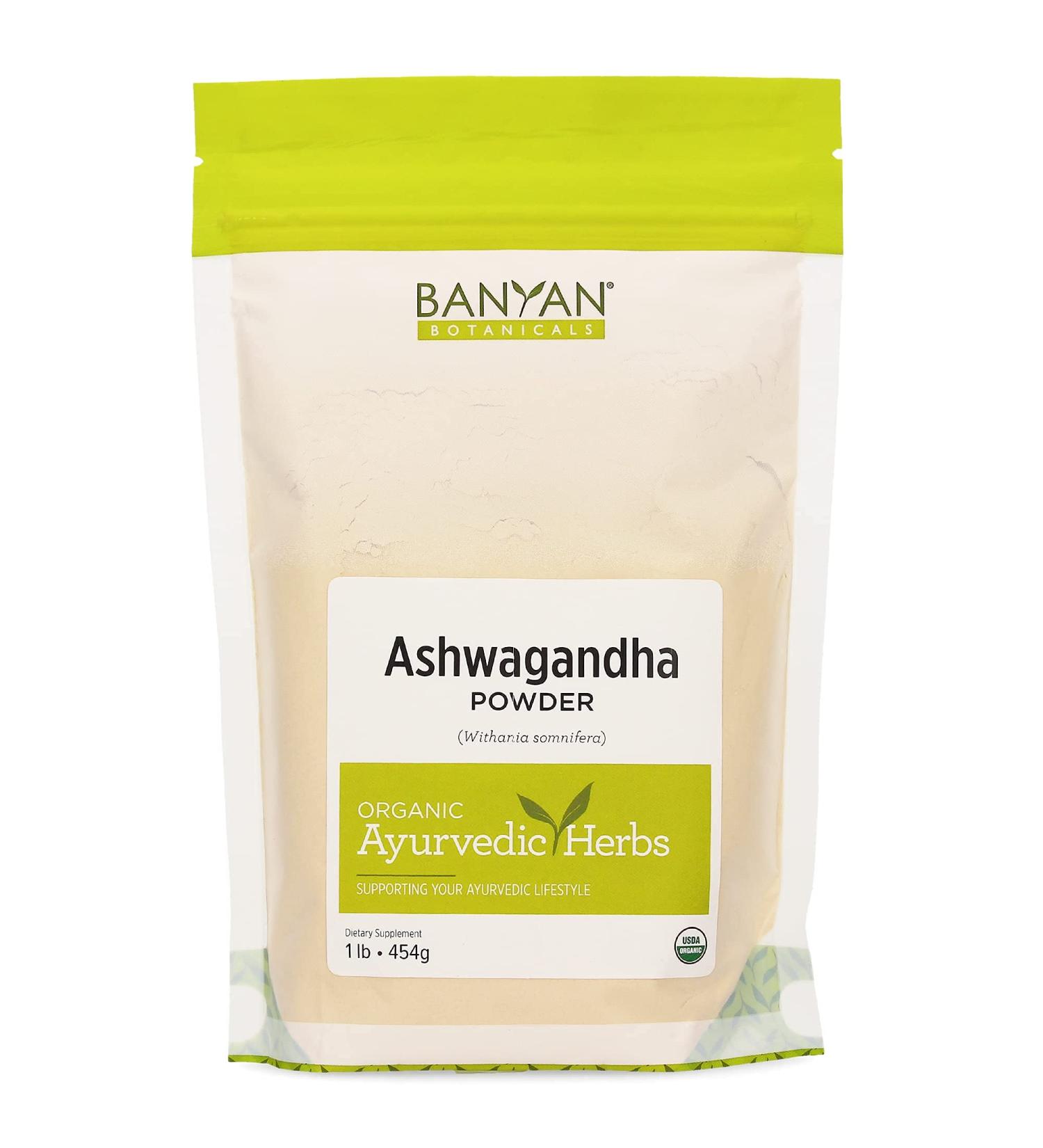Banyan Botanicals Organic Ashwagandha Powder - 1lb | Supports Healthy Adrenals & Immune System | Stress Relief | Strength | Balanced Mood | Non-GMO, Vegan, Sustainably Sourced - Buy Online on GoSupps.com