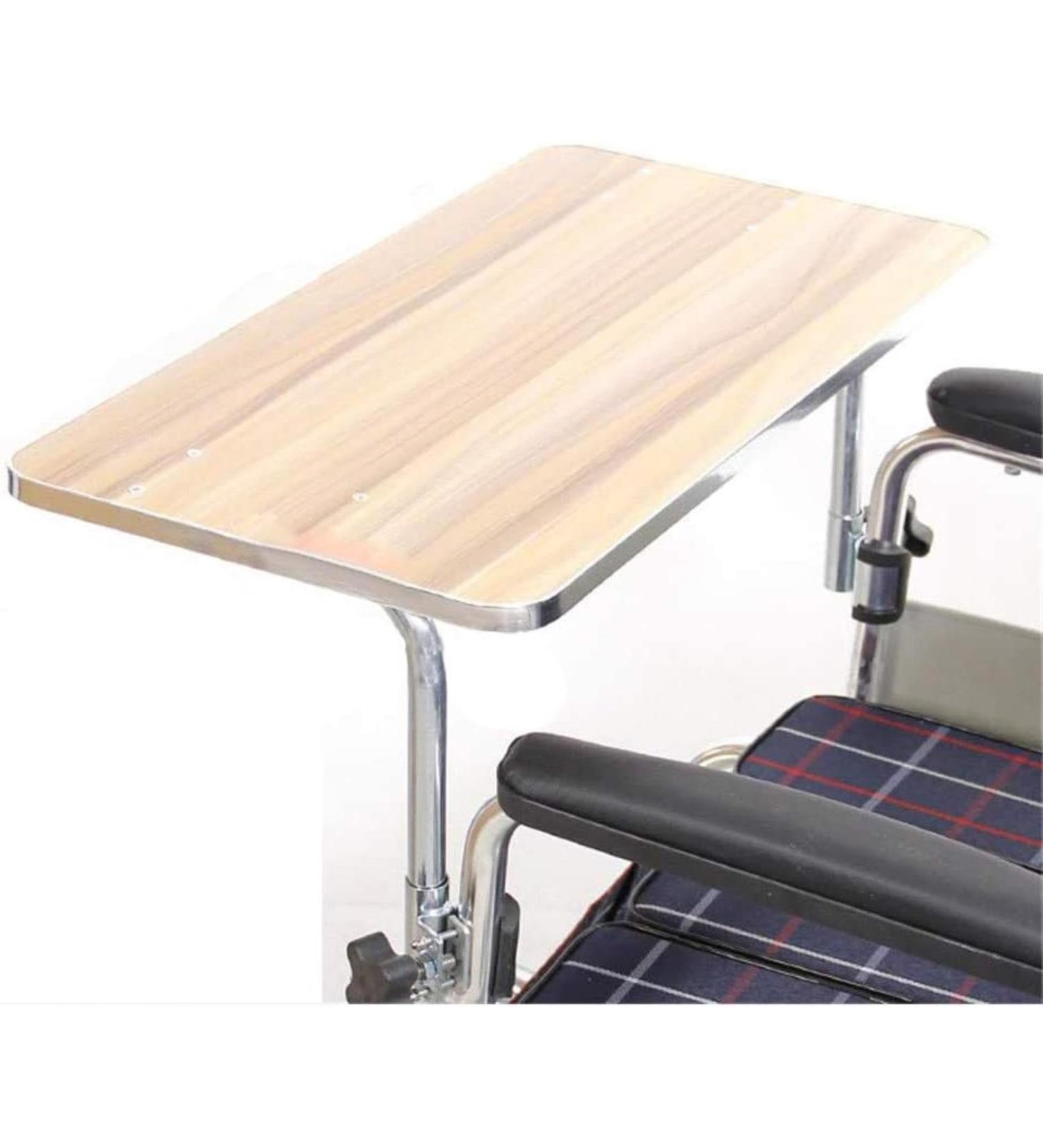 SilteD Wood Wheelchair Lap Tray Wheelchair Table Universal Trays Desk Fit for Manual Powered Or Electric Wheelchairs for Disabled Eating Rest - Buy Online on GoSupps.com