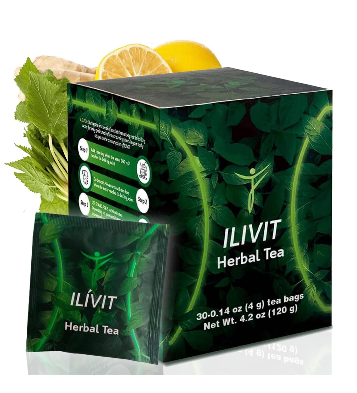 Ilivit Organic Colon Cleanser & Detox Tea | Colon Cleanse | Cleansing Tea For Bloating Relief | 30 Bags - Buy Online on GoSupps.com