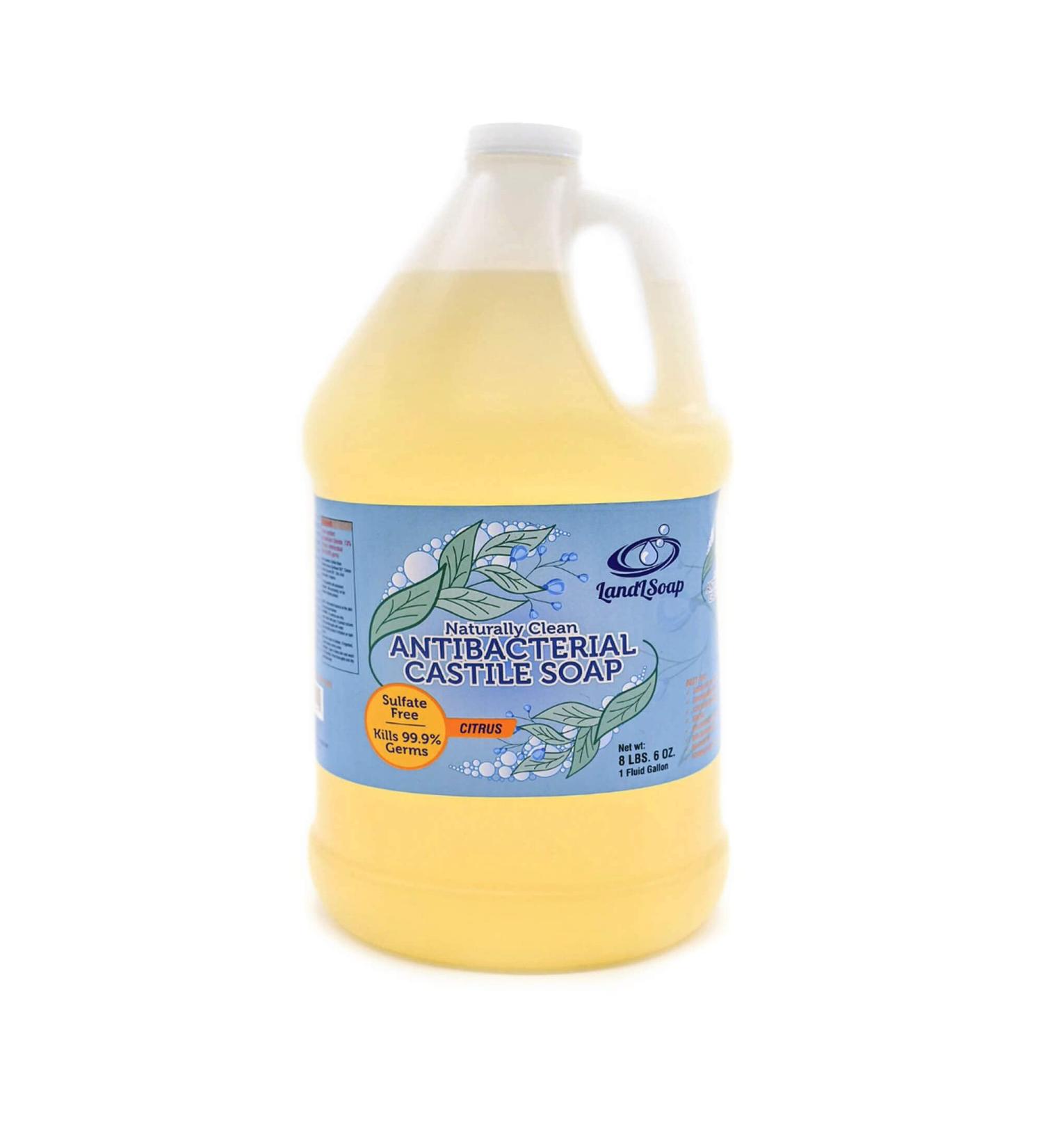 Citrus Antibacterial Pure Castile Soap - Vegan Non-GMO 1 Gallon | Face Hand & Body Wash for Dry & Sensitive Skin - Made in USA - Buy Online on GoSupps.com