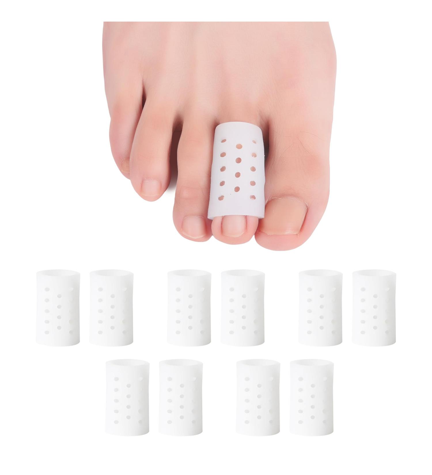 Toe Sleeve Gel - 10 Pcs Breathable Toe Protectors for Ingrown Toenails Corns & Blisters Relief - Buy Online on GoSupps.com