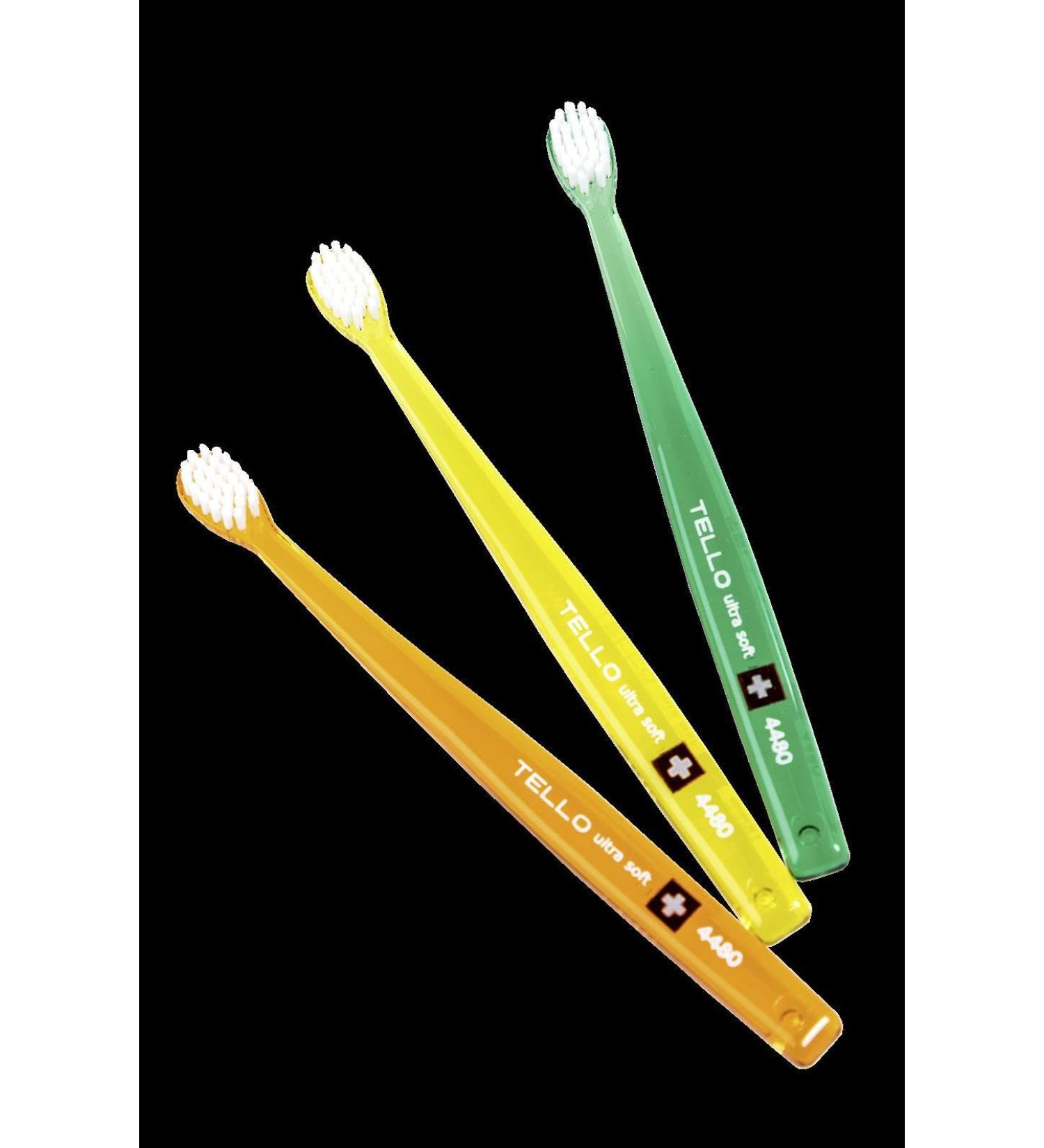3x Tello Brush Ultra Soft 4480 - Super Soft Manual Toothbrush for Kids with Rounded NOLLEX Bristles - Random Color - Ideal for Gentle Oral Care - Buy Online on GoSupps.com