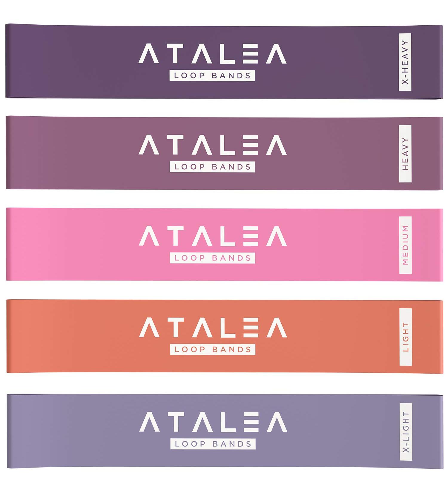 Shop Fitness Straps - 5-Pack Rubber Resistance Bands with Instructions & Carrying Bag for Home Workouts Yoga Pilates CrossFit - Perfect for Legs & Thighs - Violet - Buy Online on GoSupps.com