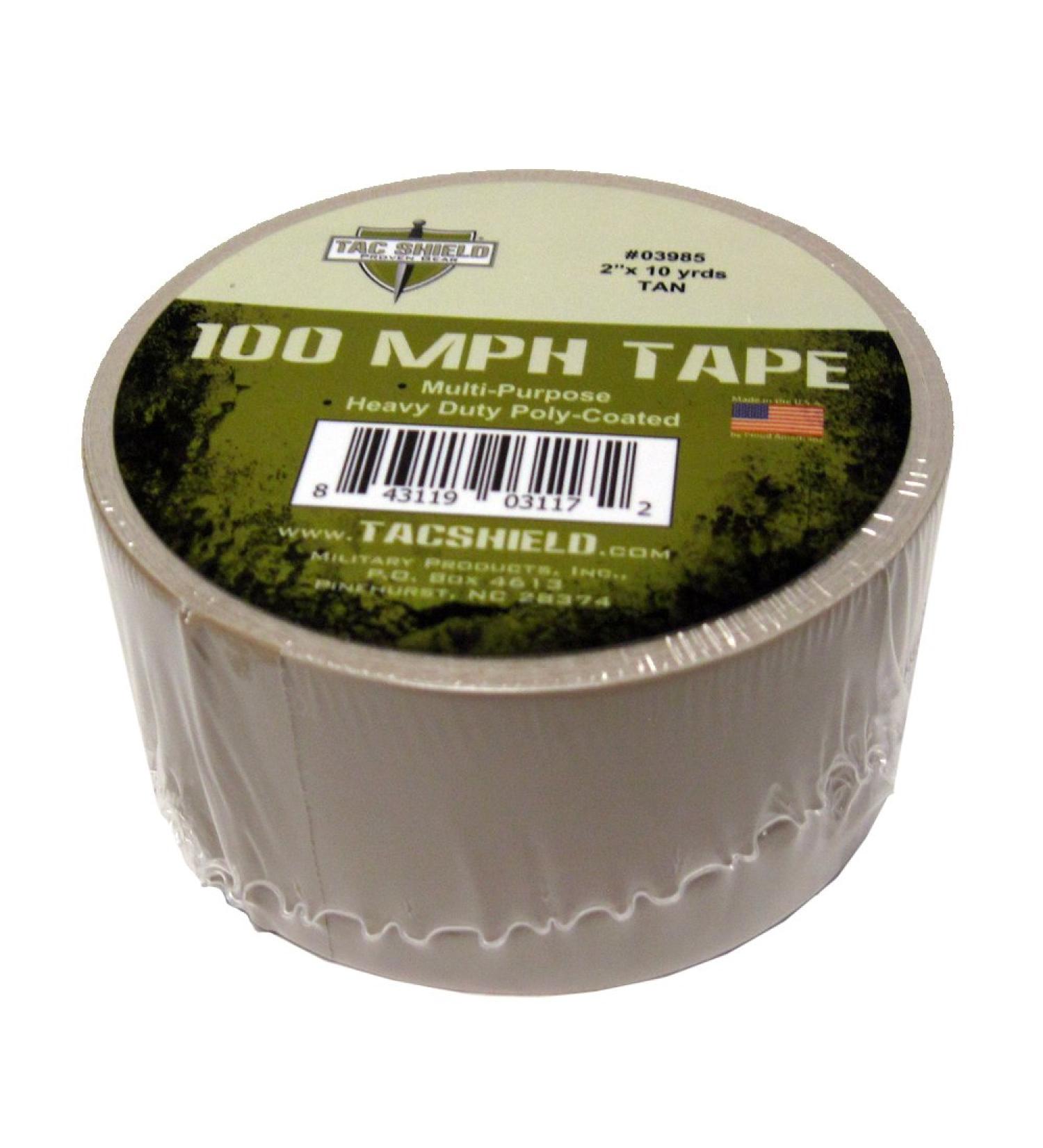 Tac Shield 3985 100 MPH Tape 10 Yards Tan, Multi, 2"
