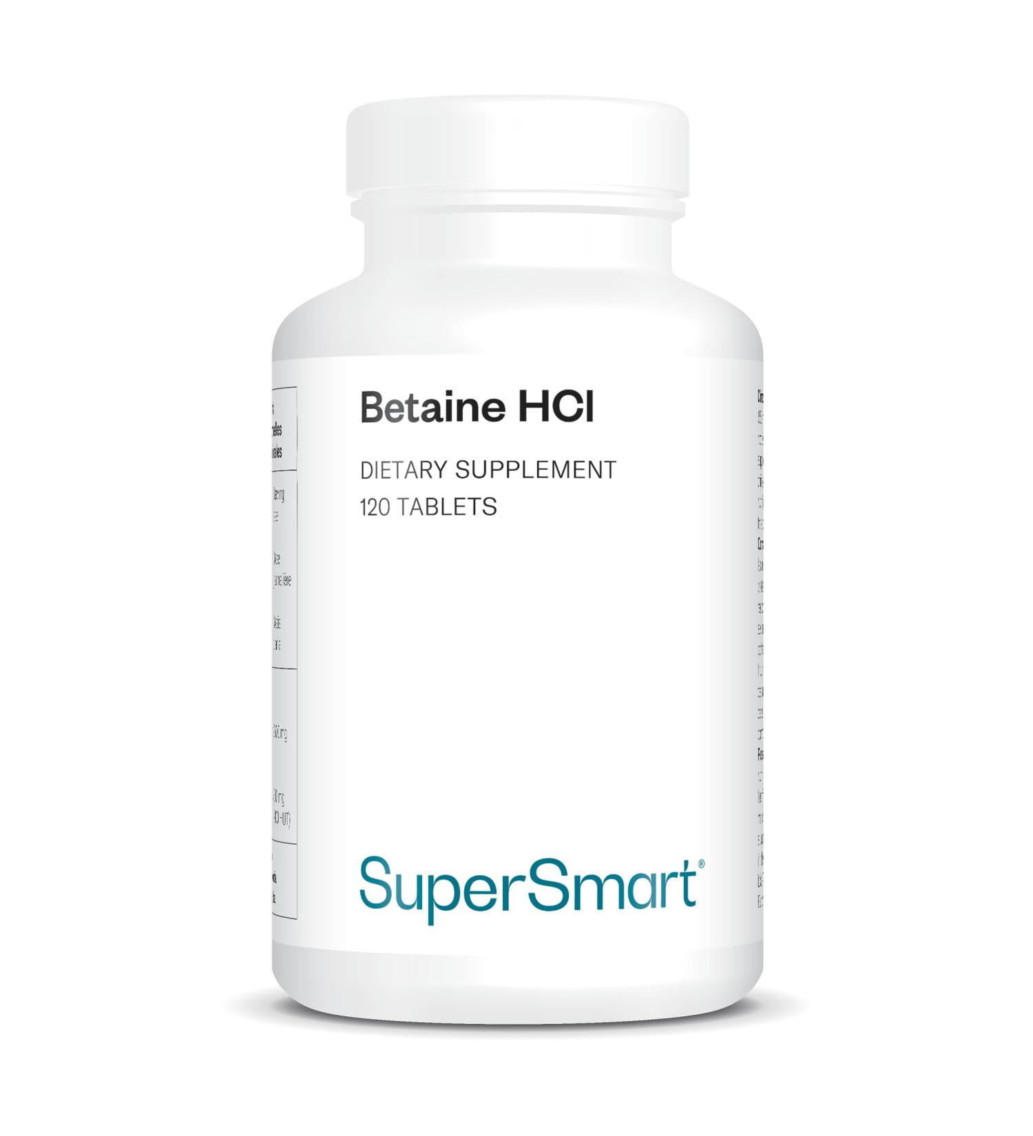Betaine HCI - Aide la Digestion l Absorption des Nutriments la D toxication et la Baisse d Acidit Gastrique - Acidifiant Gastrique Naturel - Vegan - SuperSmart