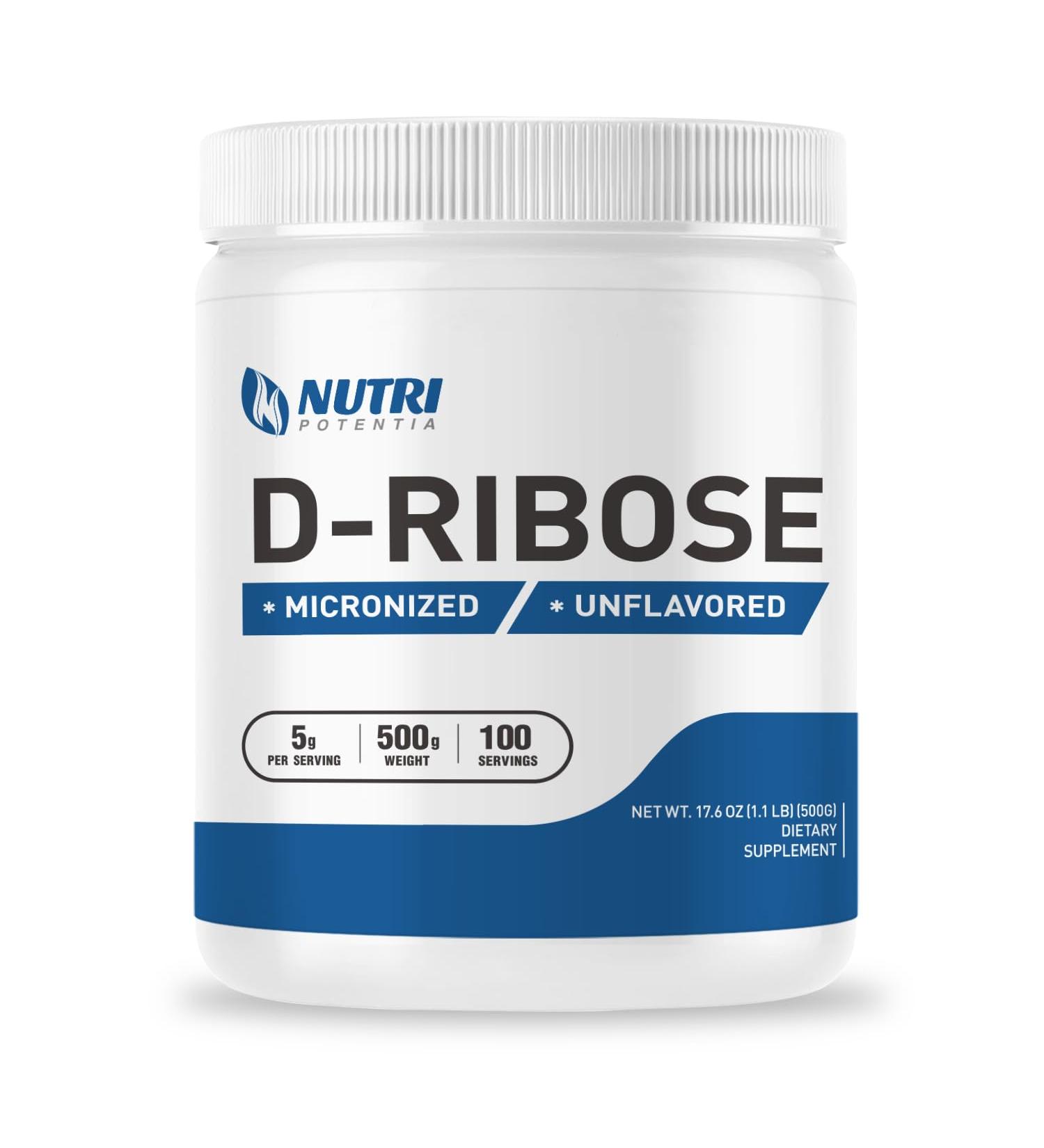 Pure D-Ribose Powder - Ribose Powder Supplement Supports Energy - Unflavored - Gluten Free (500 Grams - 1.1 Lbs) - Buy Online on GoSupps.com