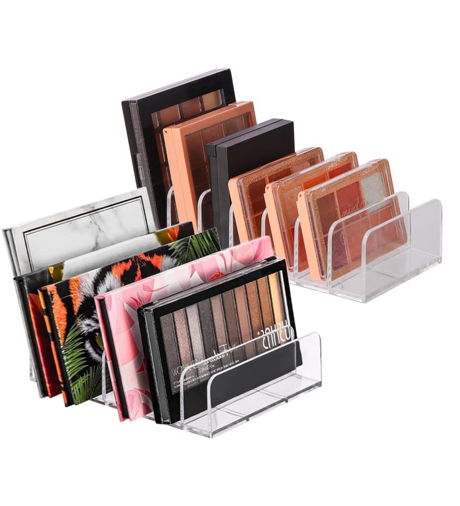 Rousey 2 STK Cosmetics Pallet Organizer | Transparent Eyeshadow & Pressed Powder Storage | Organizer with Slots & Bracket - White - Buy Online on GoSupps.com