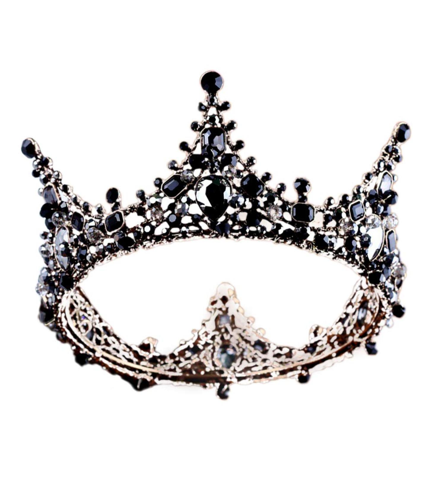 Frcolor Baroque Tiara Bridal Headpiece - Rhinestone Wedding Crown Hairband (Black) | Shop Internationally - Buy Online on GoSupps.com