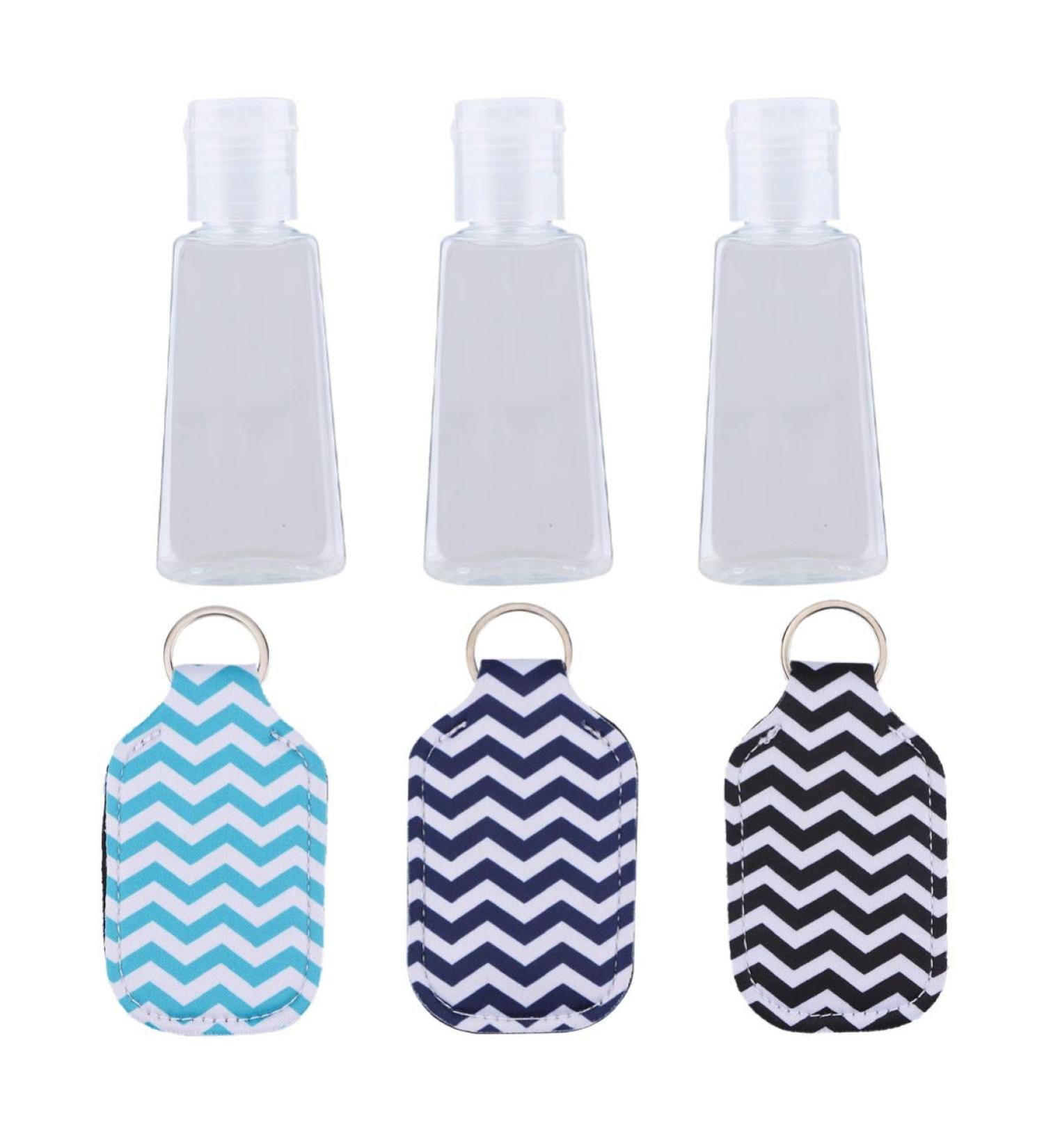 Ultechnovo 6-Piece Refillable Travel Bottles Set - Neoprene Key Emulsion & Shampoo Covers - Clamshell Soap Dispenser - 12x6cm - Sorted Colors - Buy Online on GoSupps.com