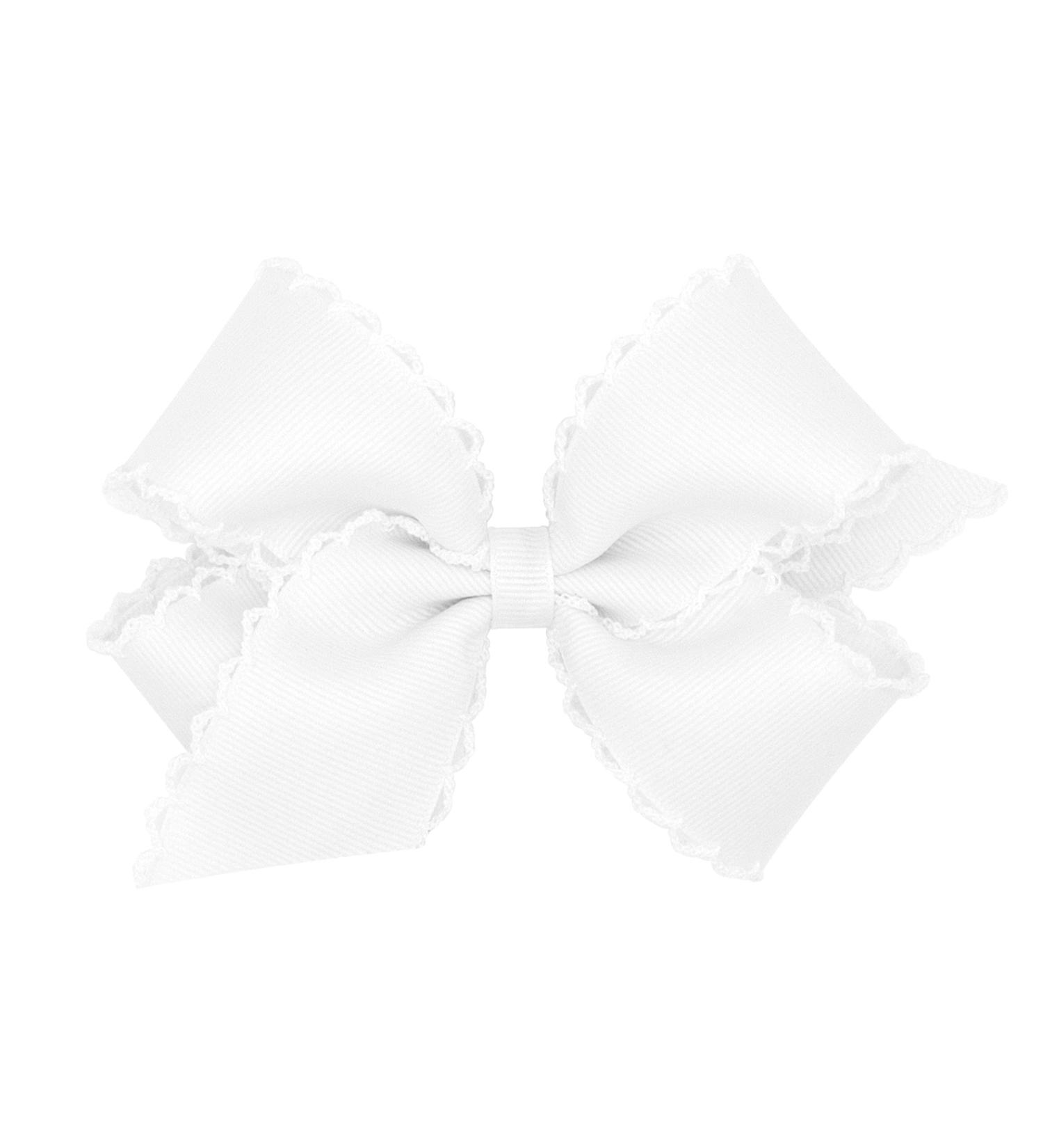 Wee Ones Girls' Classic Grosgrain Hair Bow on WeeStay Clip - White Medium - Buy Online on GoSupps.com