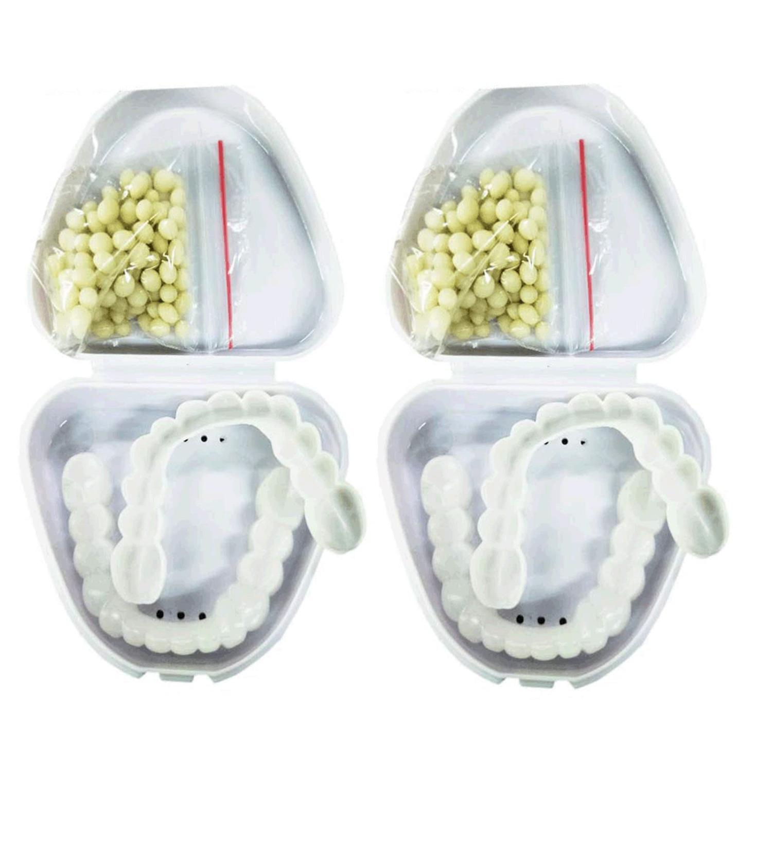 Brigtviee Couples Fake Denture Teeth - Instant Perfect Smile with Upper & Lower Silicone Whitening Veneers - Buy Online on GoSupps.com