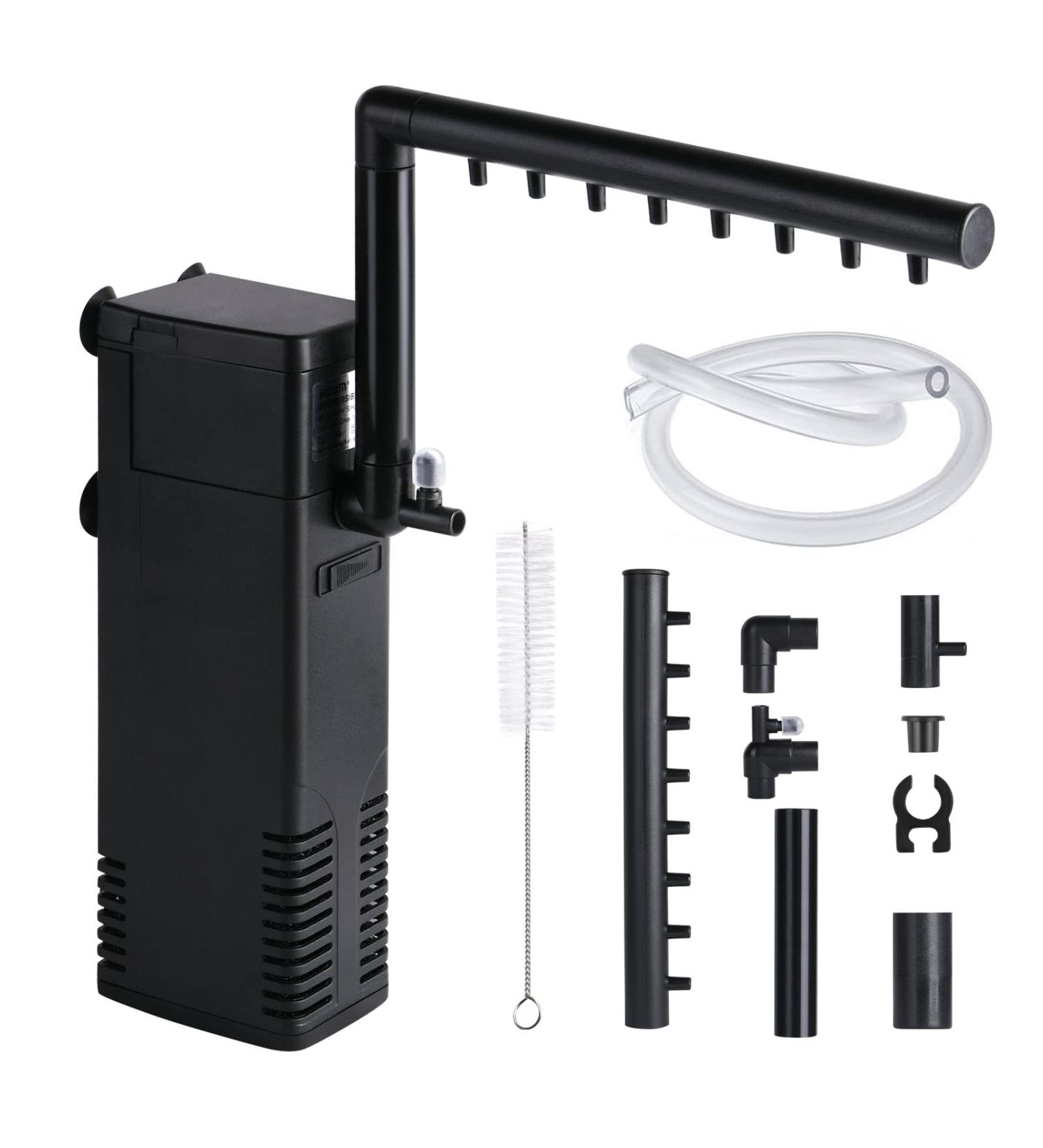 Flintronic 22W Adjustable Aquarium Filter & Pump - 1000L/H Flow for 250L Aquariums | Internal Oxygen Filter with Brush - Buy Online on GoSupps.com