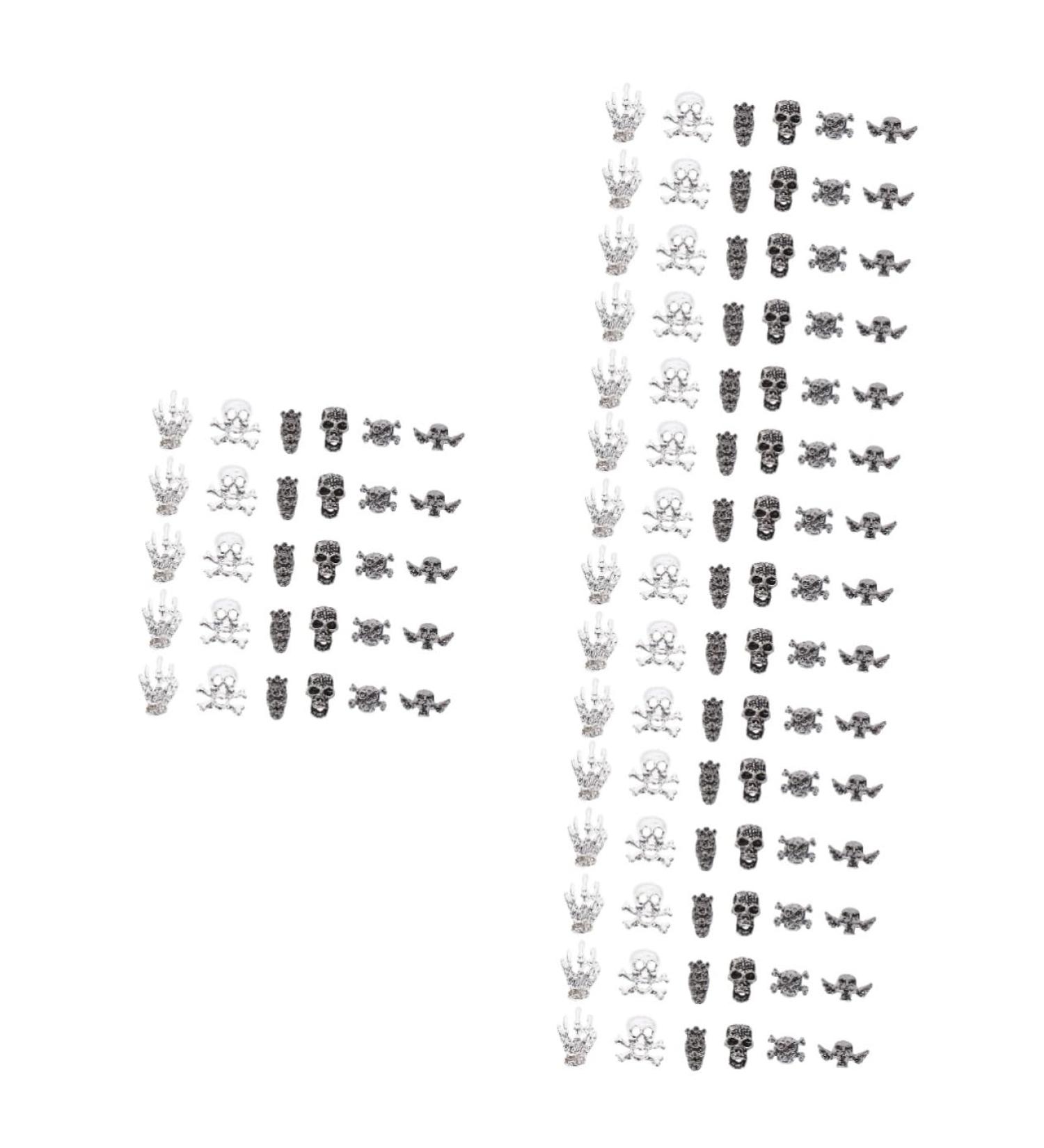 FRCOLOR 240 Pieces Nail Art Accessories Metal Halloween Nail Pendant DIY Halloween Nail Charm Ornament Nail Skull Pendant Manicure Decorate Set 3D - Buy Online on GoSupps.com