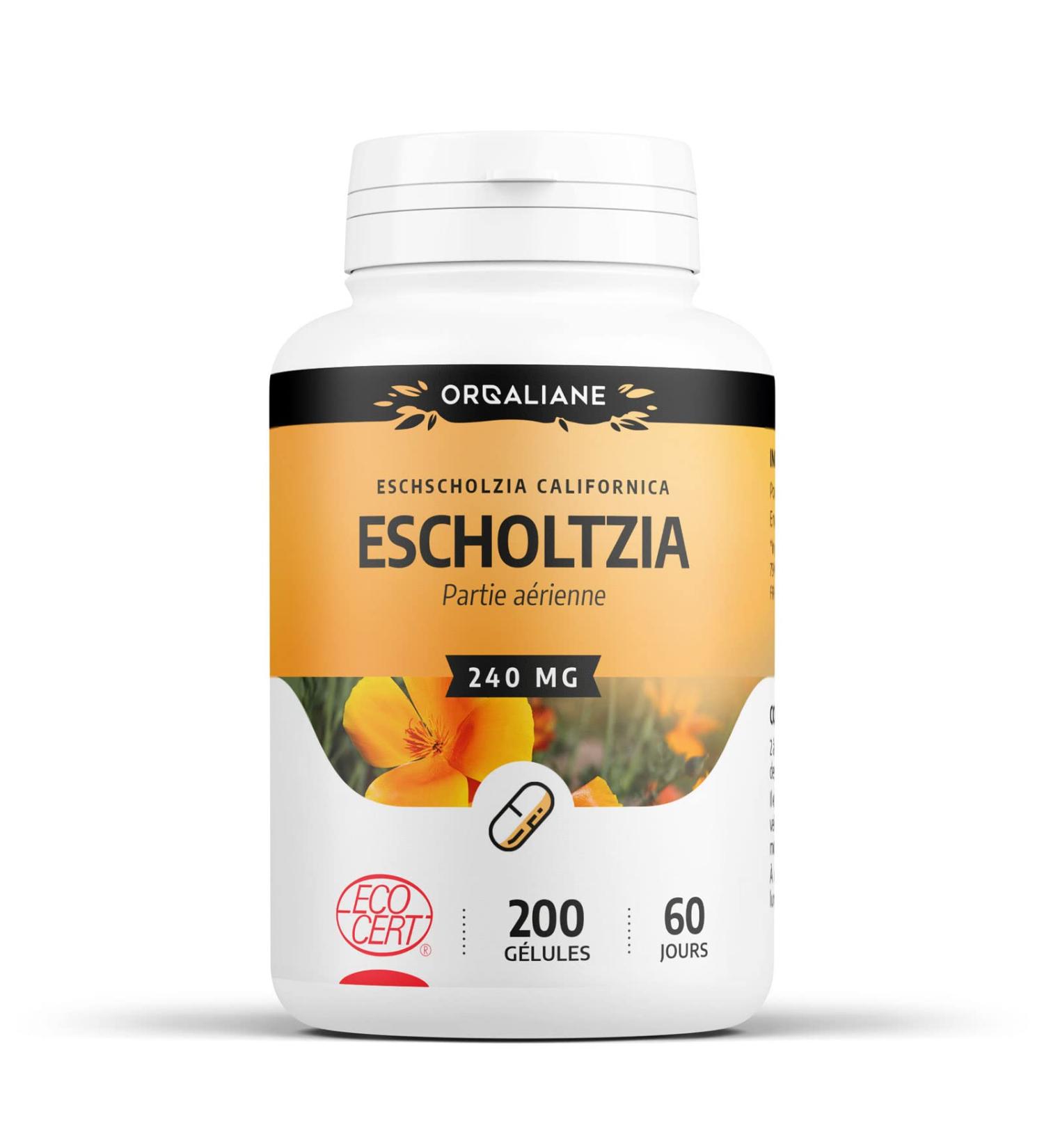 Escholtzia 240 mg - 200 capsules - Ecocert certified - Buy Online on GoSupps.com