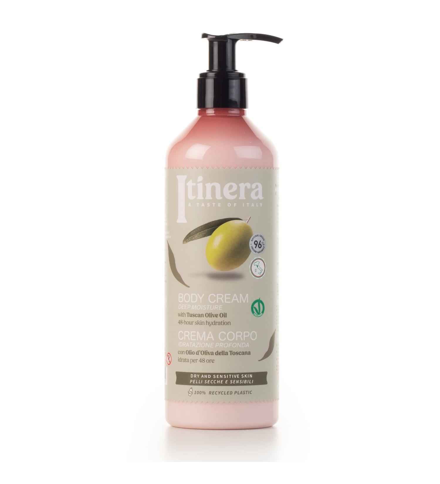 Itinera Deep Moisture Body Cream - Vegan 96% Natural with Tuscan Olive Oil for Dry & Sensitive Skin - 12.51 fl oz - Shop Internationally - Buy Online on GoSupps.com