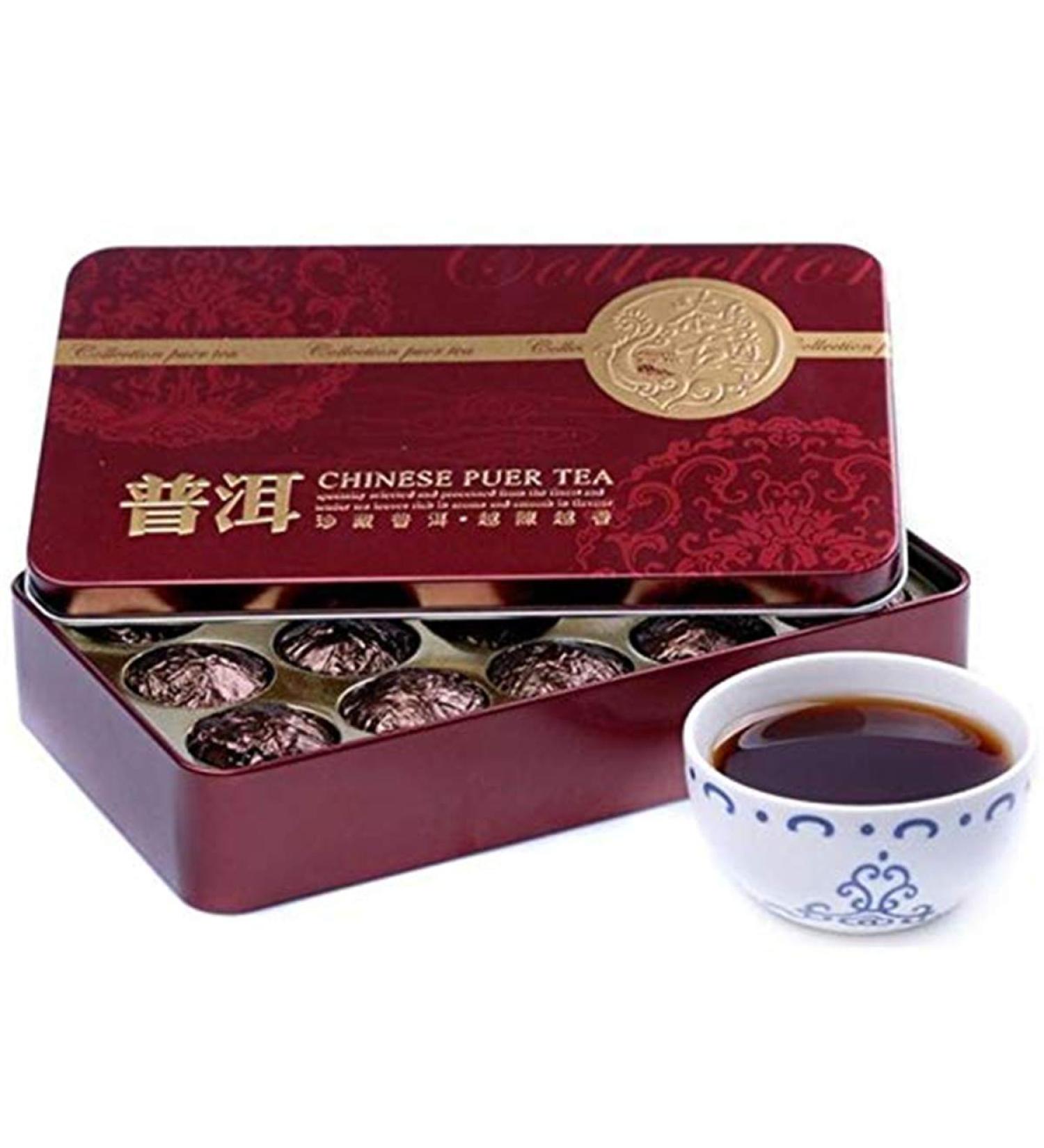 Helloyoung Pu-Erh Tea - 15 Pieces 75g | Premium Ripened Puerh Healthy Shu Cha Authentic Chinese Black Tea - Buy Online on GoSupps.com