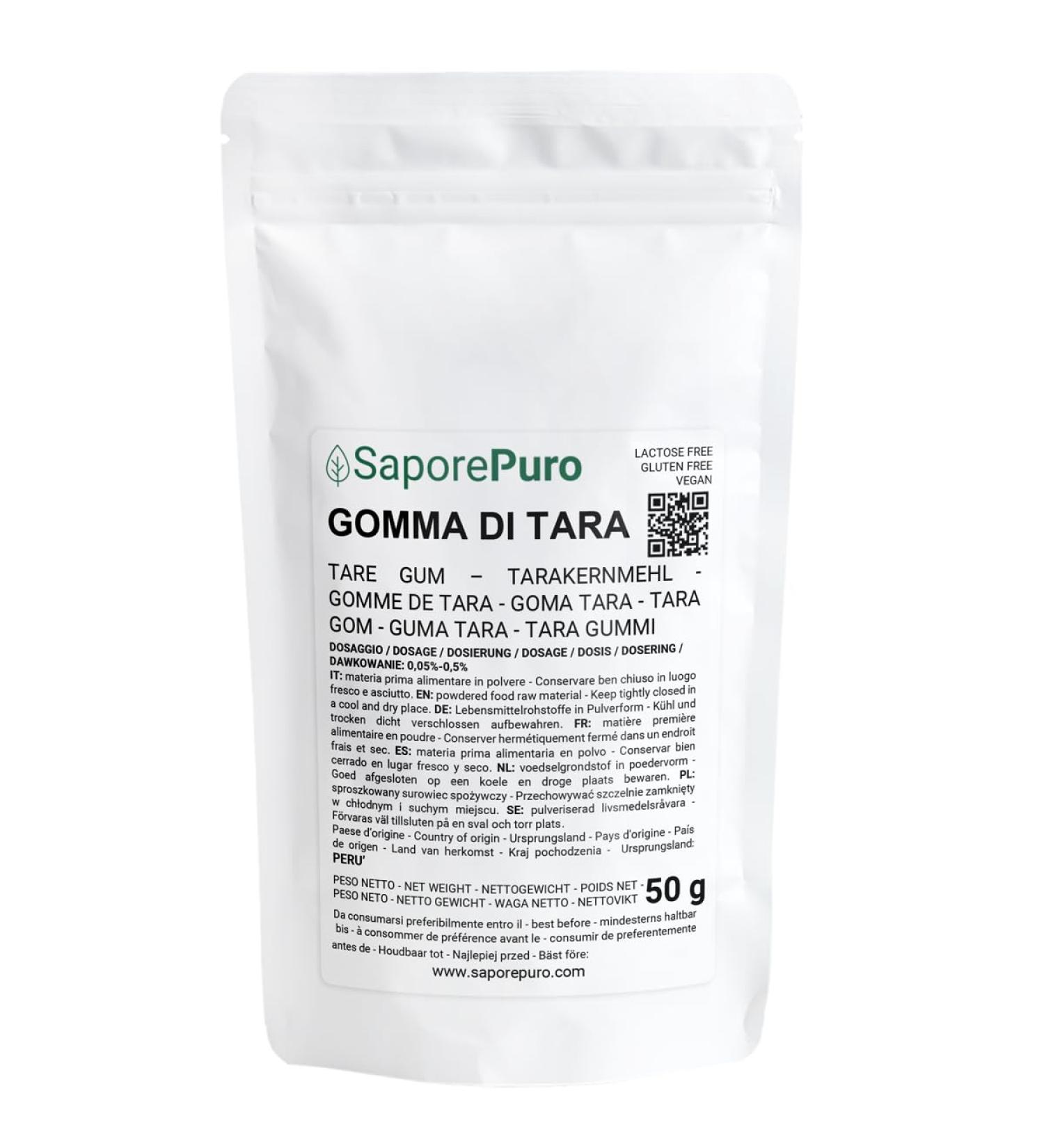 Saporepuro Tare Seed Flour - Tare Gum 50g - Ideal for Ice Cream and Sorbets - 100% Pure - Buy Online on GoSupps.com